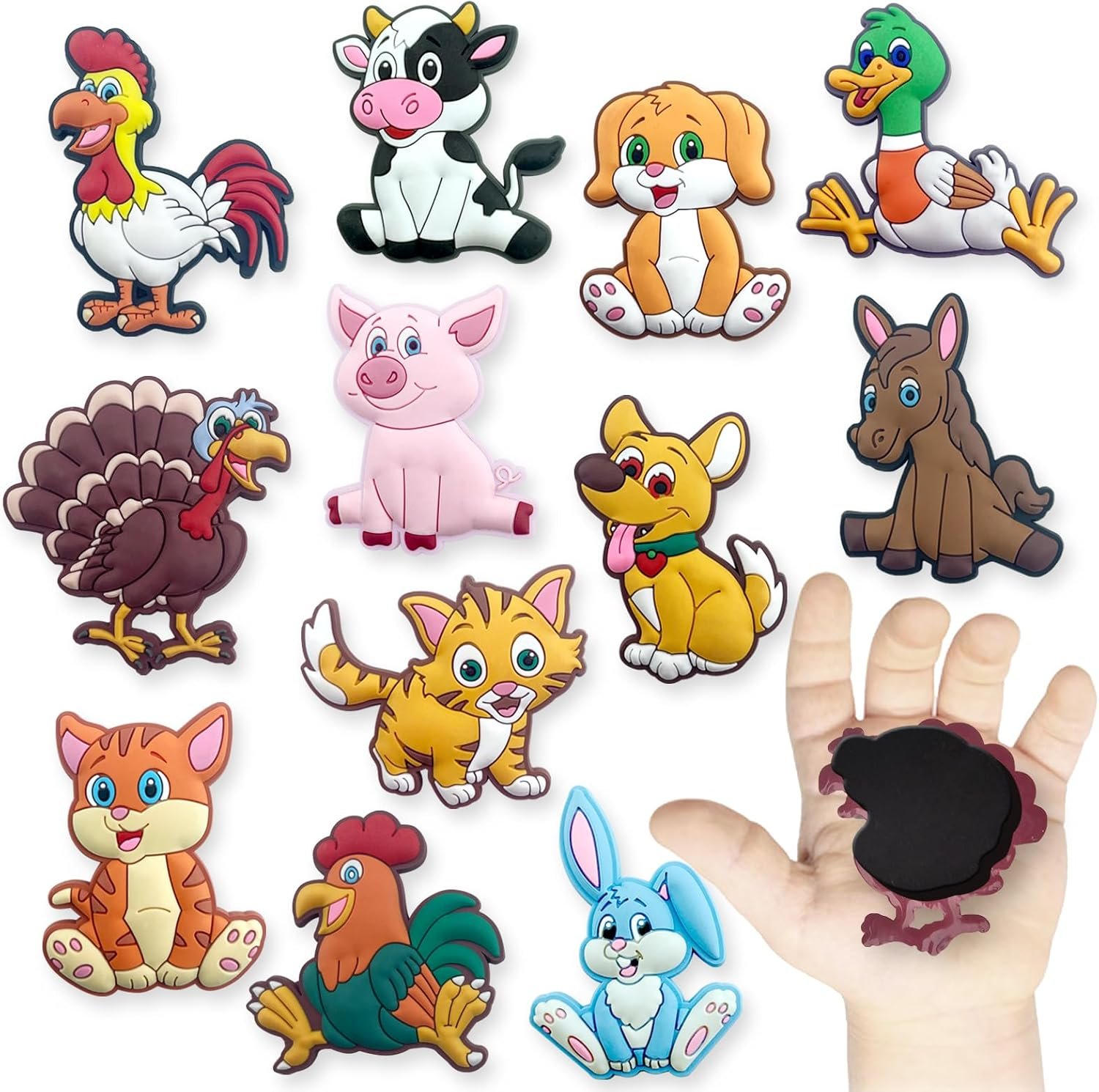 wholesale fridge magnets for toddlers 1-3, acrofek 12 pcs cute animal fridge magnet, soft rubber refrigerator magnets for kids, great educational toys toddler magnet learning gift factory & supplier oem