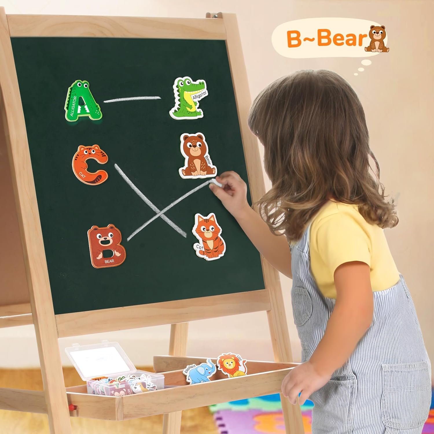 wholesale joycat wooden fridge magnets for kids – 26 cute animals & uppercase letters for toddlers, magnetic alphabet refrigerator toys, fun educational learning gifts for preschool 2 3 4 5 years old factory & supplier oem