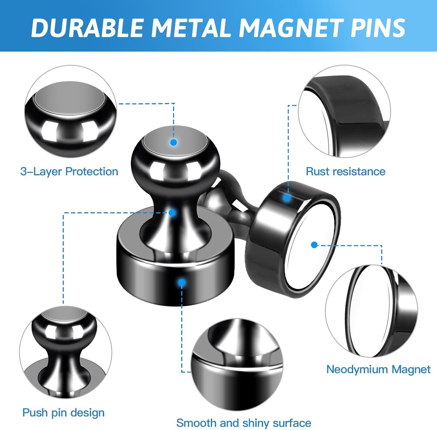 wholesale 20pack strong magnets for refrigerator neodymium fridge magnets adult magnets for dry erase board lockers whiteboard kitchen home office classroom black factory & supplier oem