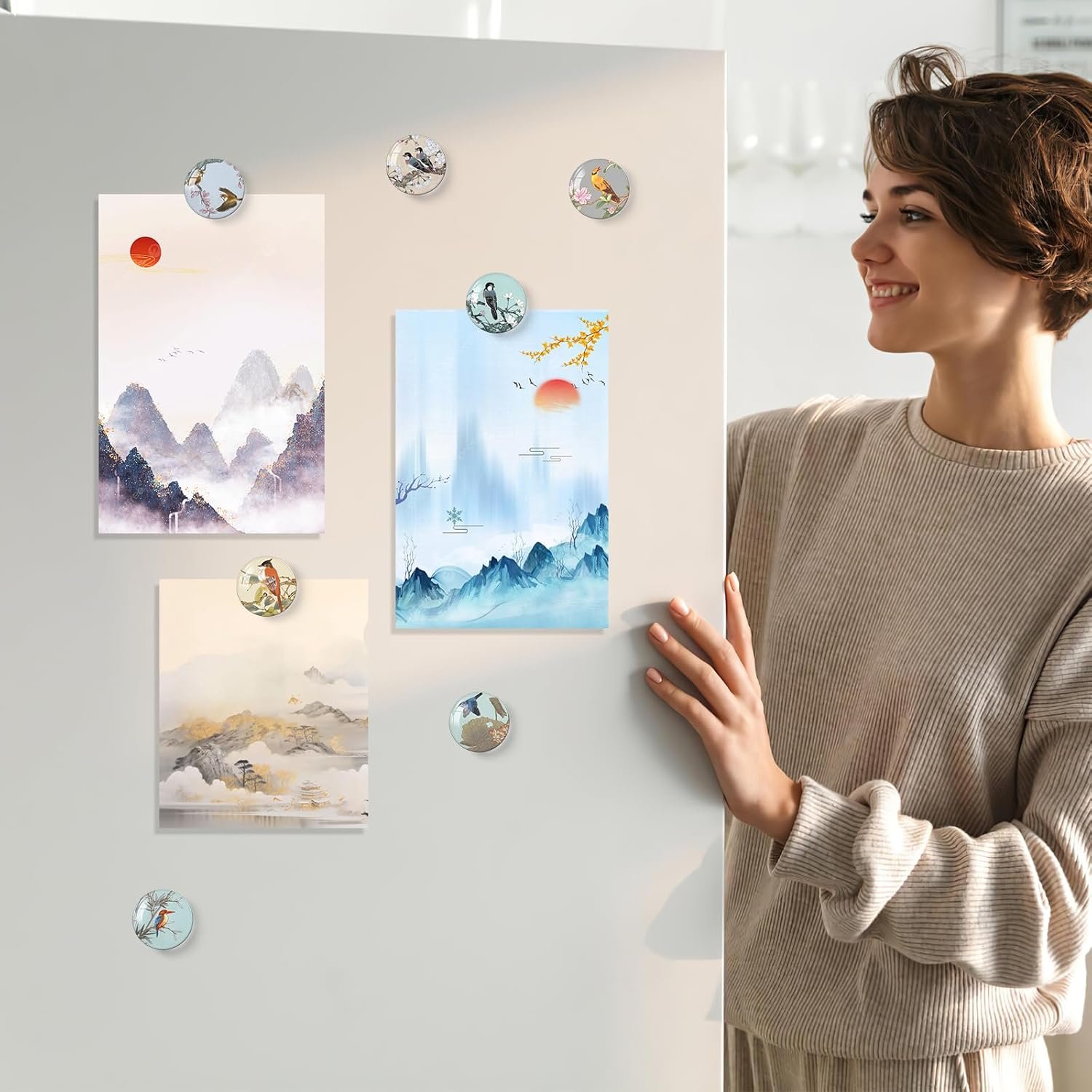 wholesale morcart 16pcs bird fridge magnets, cute decoration for refrigerator locker whiteboard decorative magnetic board cabinets classroom office cubicle factory & supplier oem