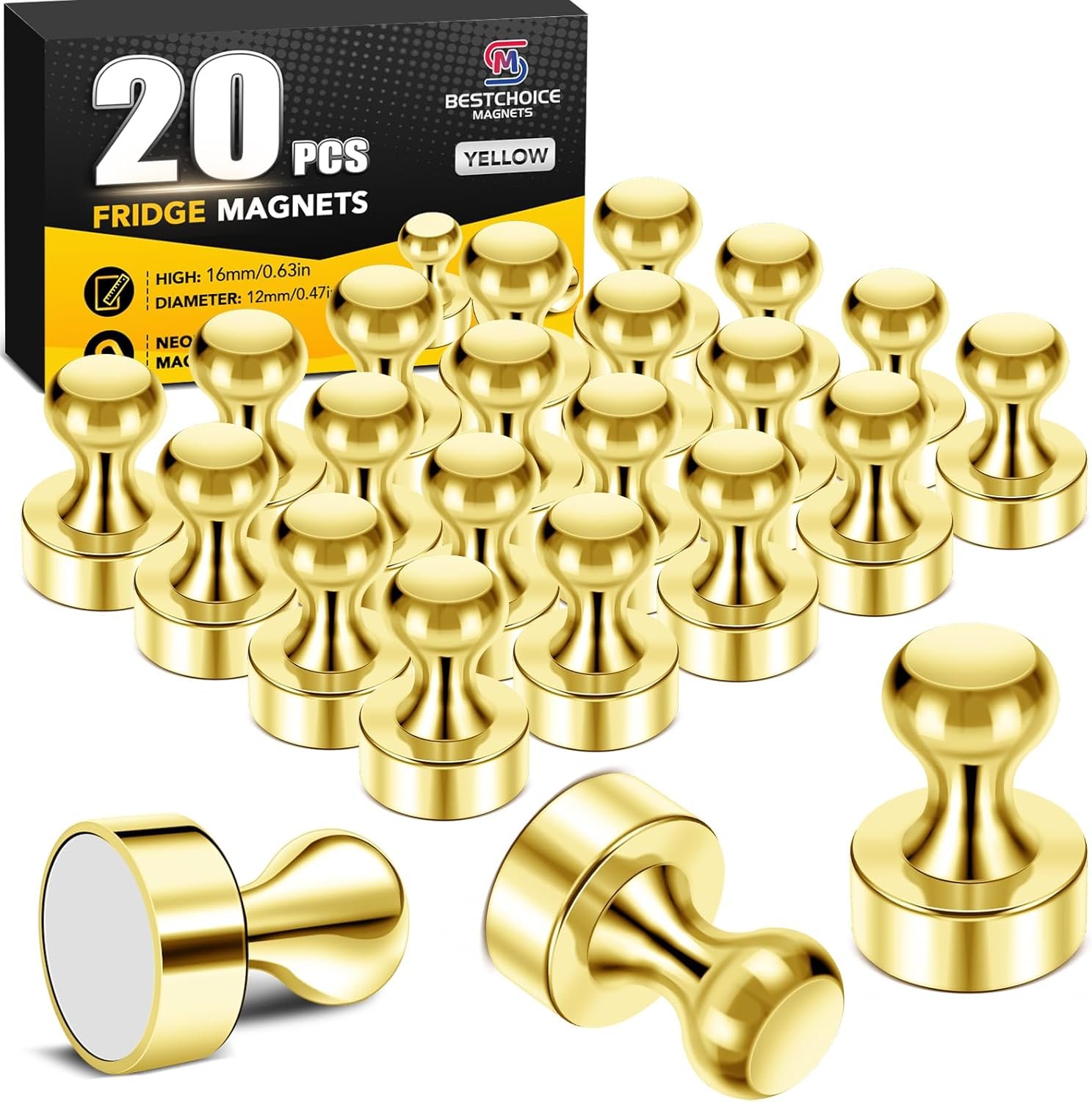 wholesale 20 pack refrigerator magnets yellow strong whiteboard magnets small magnets for kitchen school office factory & supplier oem