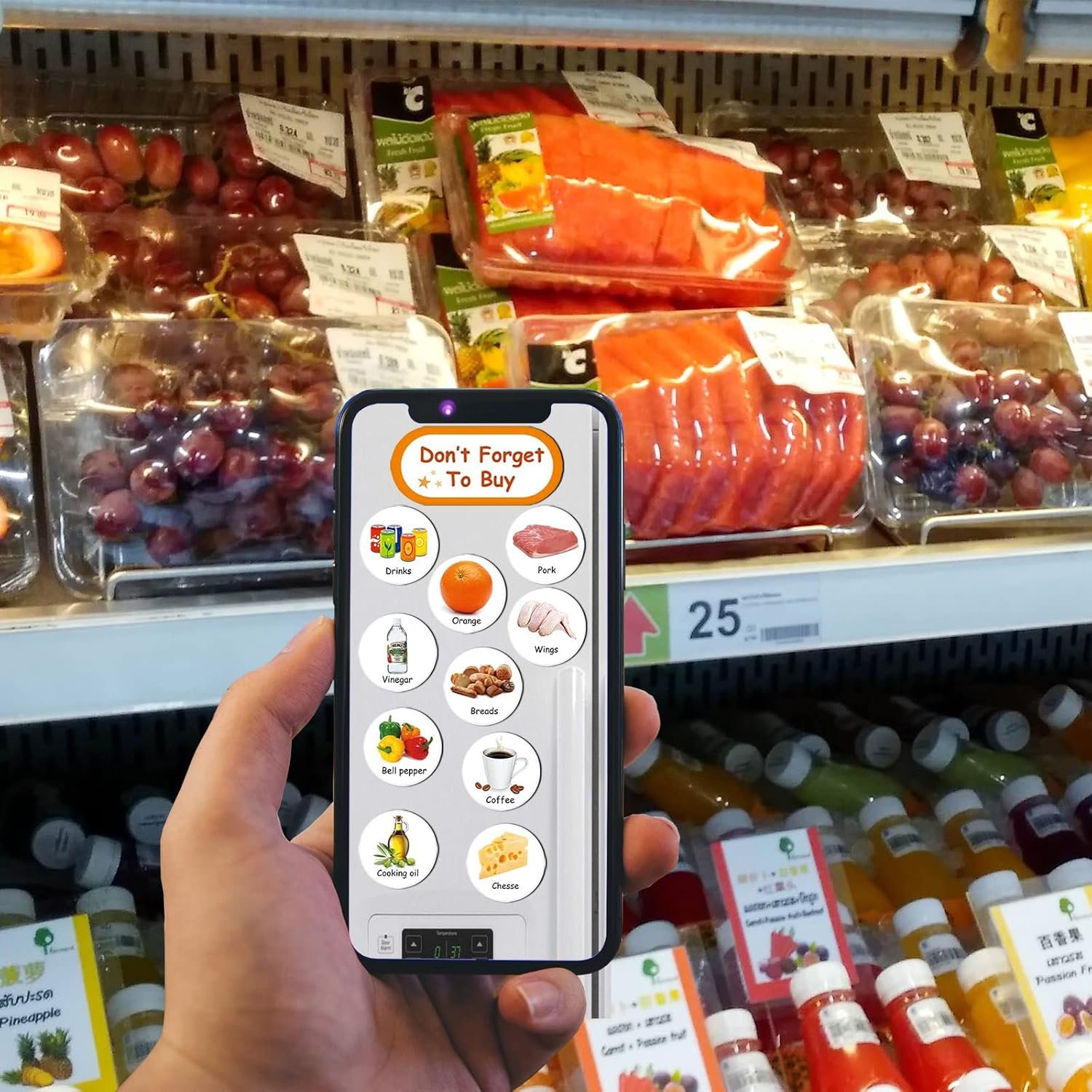 wholesale m morcart 93 food magnets for fridge - repeatable visual shopping list, refrigerator inventory easy tracking factory & supplier oem