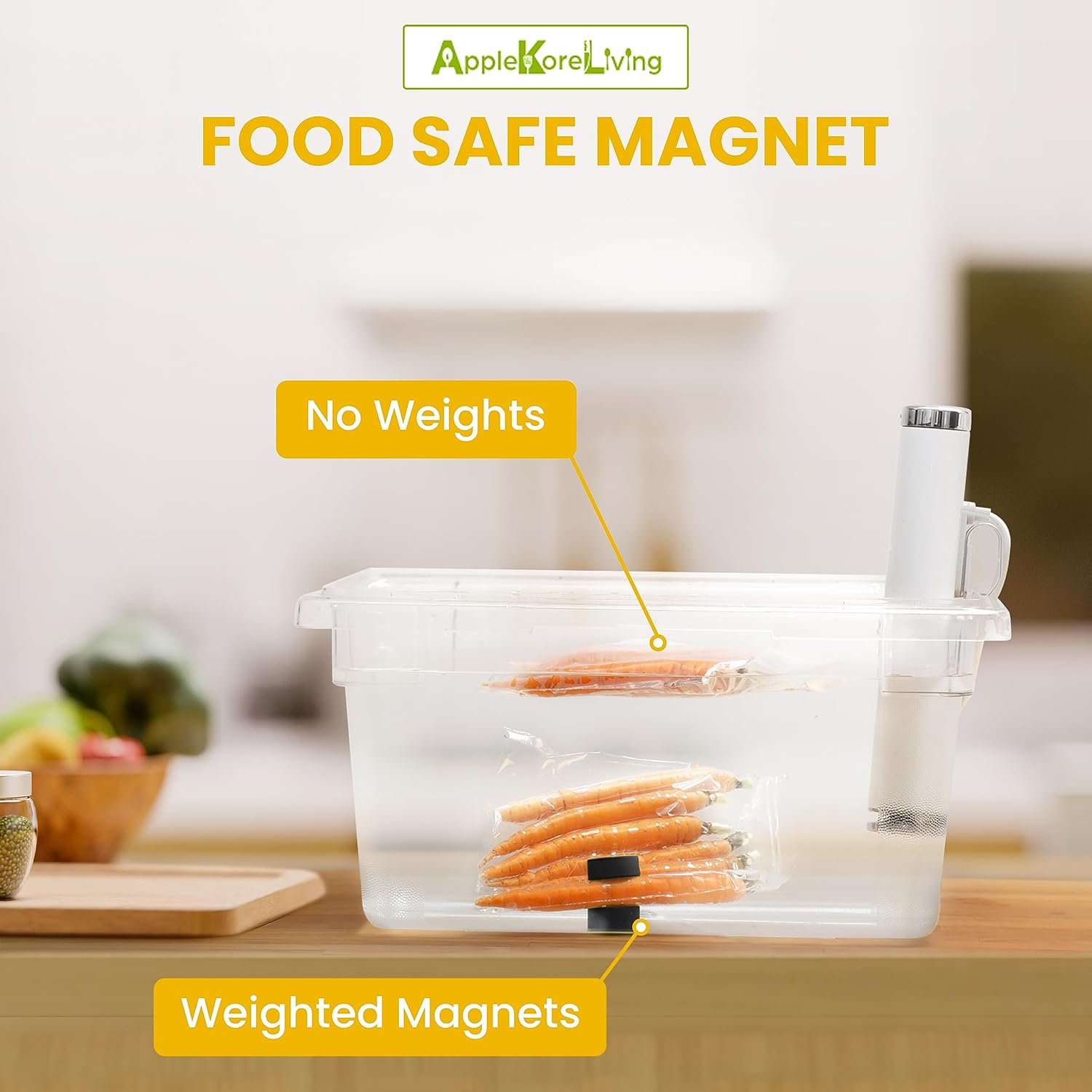 wholesale sous vide weighted magnets | powerful food safe magnets | keep sous vide bags fully submerged in a sous vide container | better than other sous vide accessories (matte black - 4 pack) factory & supplier oem