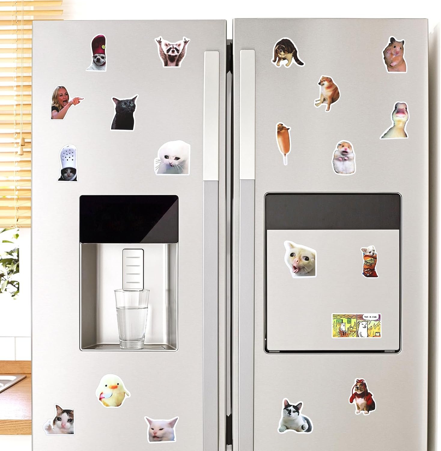 wholesale 20pcs funny meme fridge magnets, cute weird magnetic magnetic stickers decor refrigerator, humorous cat dog hamster magnets for kitchen home office cabinets school locker decor factory & supplier oem