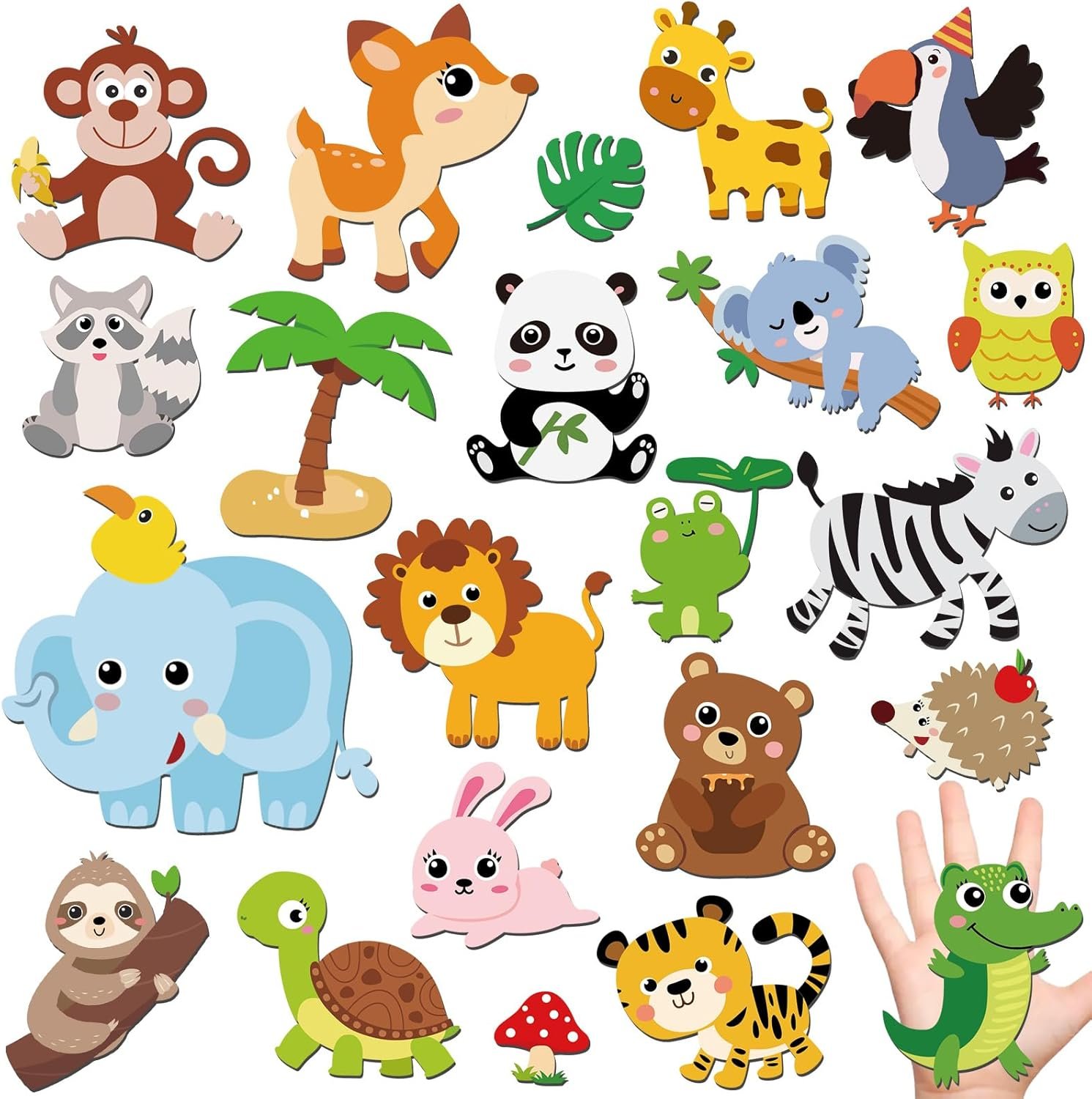 wholesale 30pcs jungle animals fridge magnets for toddlers wild animals refrigerator magnets for toddlers 1-3 kids removable and reusable animal magnetic toys kids for whiteboard classroom nursery zoo baby gift factory & supplier oem