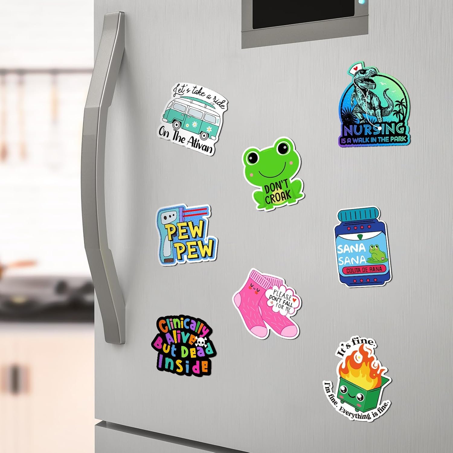 wholesale 25 pcs funny nursing magnets for locker whiteboard reusable medical themed magnets decal fun cool magnetic nurse week gifts for nurses fridge refrigerator office factory & supplier oem