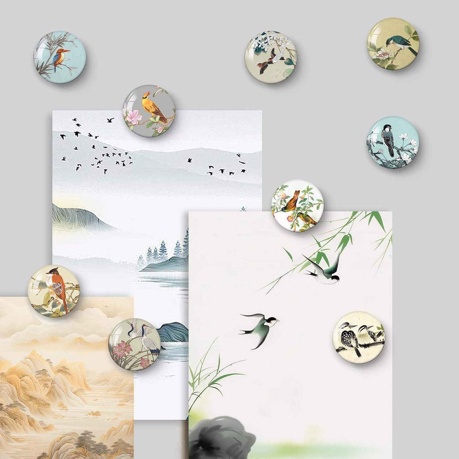 wholesale morcart 16pcs bird fridge magnets, cute decoration for refrigerator locker whiteboard decorative magnetic board cabinets classroom office cubicle factory & supplier oem