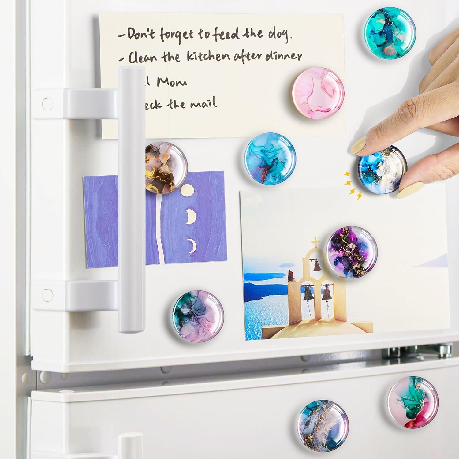 wholesale findmag 12 pcs cute fridge magnet sticker, glass refrigerator magnets, strong magnets for whiteboard, classroom, kitchen, office, home, cabinet, and photos factory & supplier oem