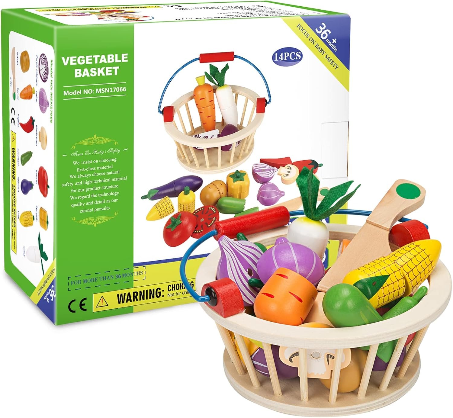 wholesale victostar magnetic wooden cutting fruits vegetables food play toy set with basket for kids factory & supplier oem