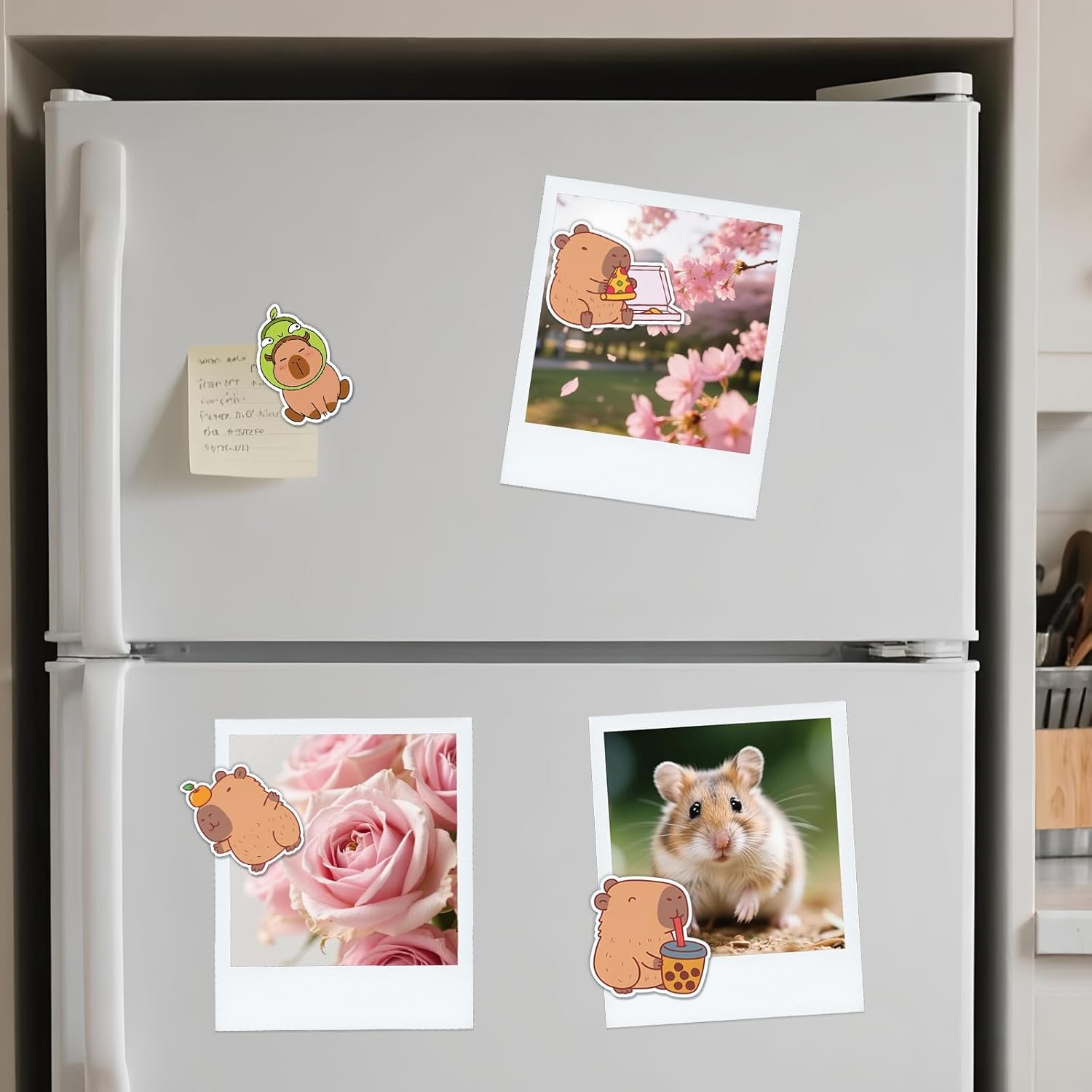 wholesale cute capybara animals fridge magnets, strong magnetic friends kitchen refrigerator decor, unique funny capybara-themed design magnets for home fridge school locker work(8 pcs) factory & supplier oem