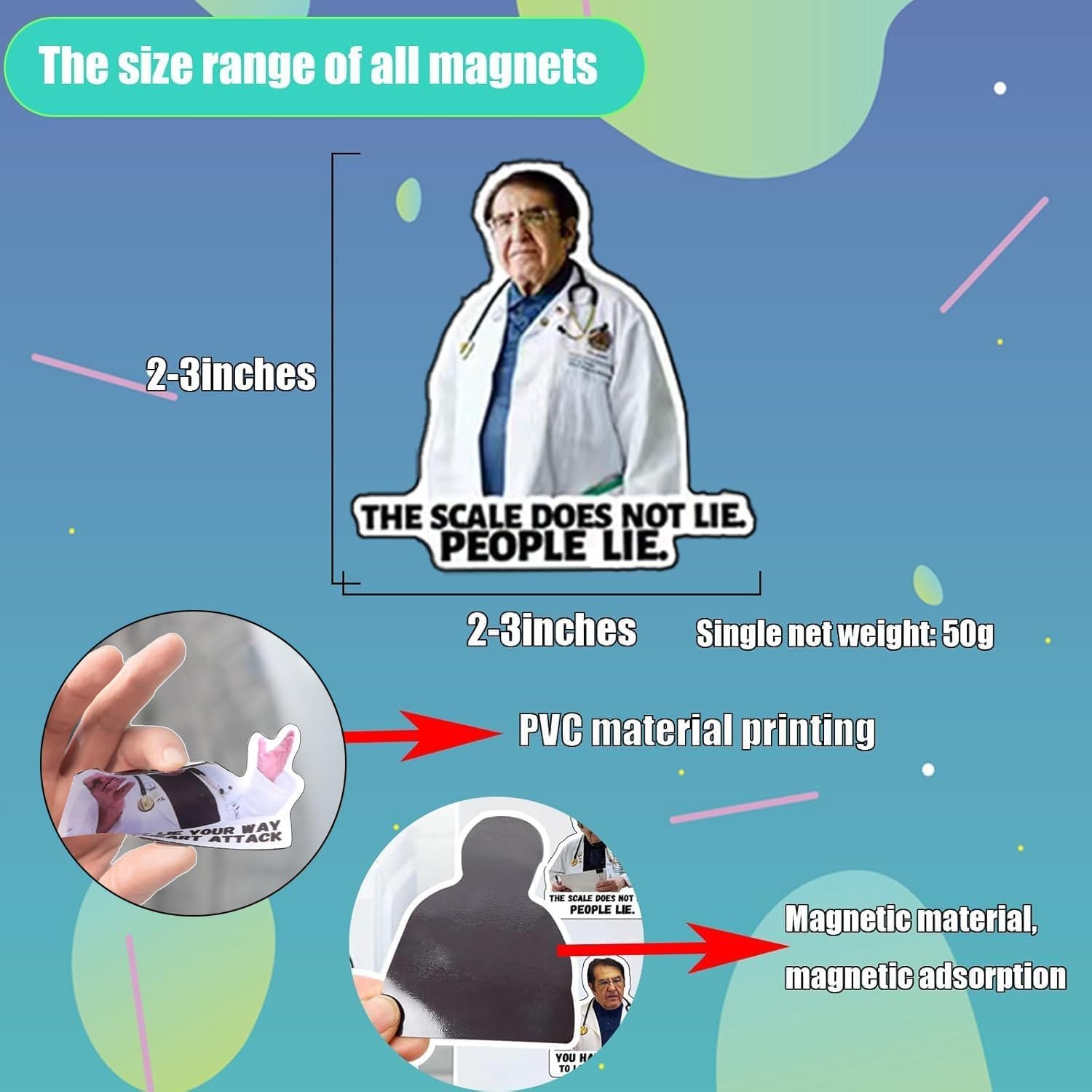 wholesale 12 pack dr now magnets, funny dr. nowzaradan fridge magnet - strong magnets, black text, motivational diet helper - cute fun magnetic accessories for refrigerator & car factory & supplier oem