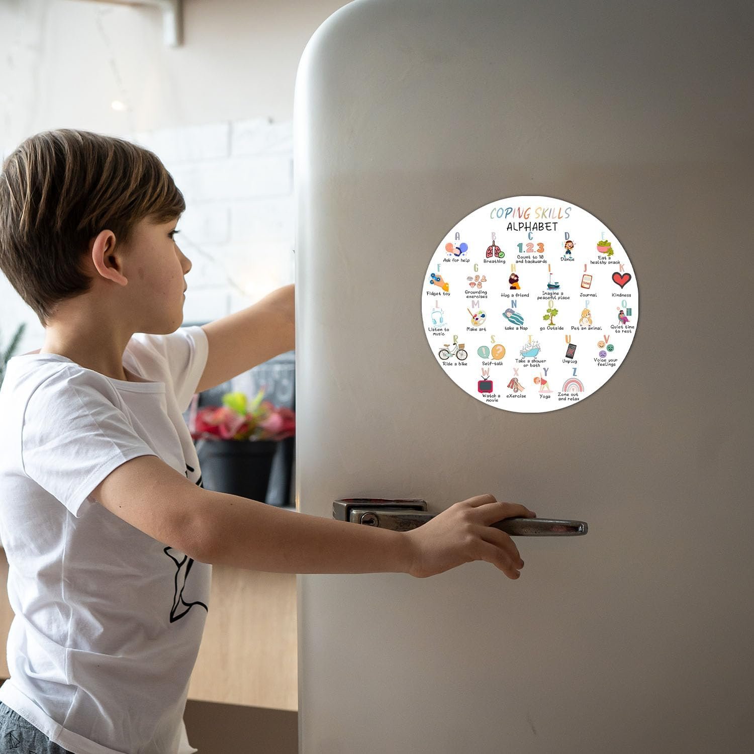 wholesale funny mental health fridge magnets - coping skills alphabet for kids decoration - inspirational refrigerator magnet for office staff teacher motivational gift factory & supplier oem