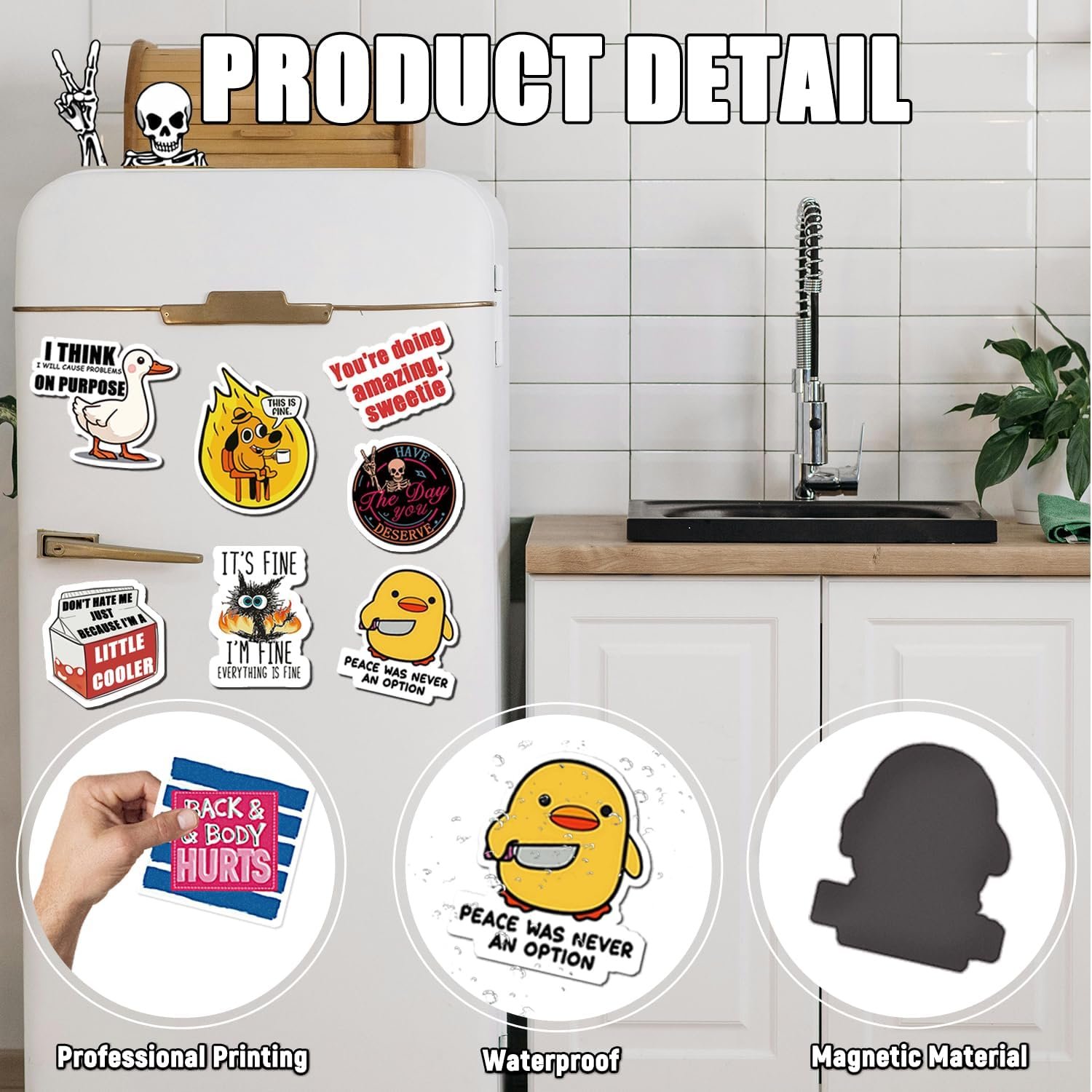 wholesale 13pc funny memes fridge magnets, cute refrigerator animals words fridge magnets for bumper office locker kitchen home decor for boys girls adult factory & supplier oem