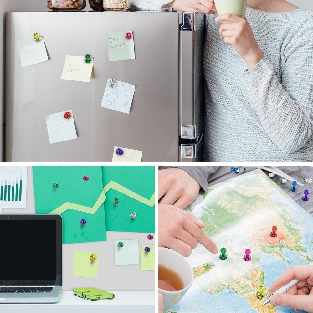 wholesale push pin magnets - tiergrade 60 pack 7 assorted color strong, office, use at kitchen home and school classroom, for refrigerator dry erase board and whiteboard. factory & supplier oem