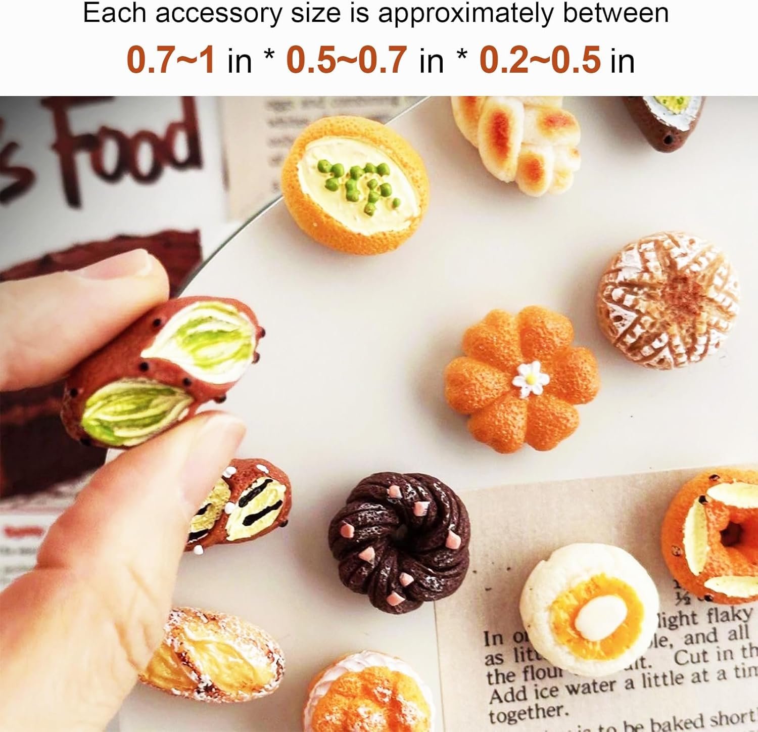 wholesale 24pcs mini bread fridge magnets, fun 3d resin decorative refrigerator magnets, funny small food magnets for fridge, cute colorful decoration, for whiteboard fridge lockers kitchen office home factory & supplier oem