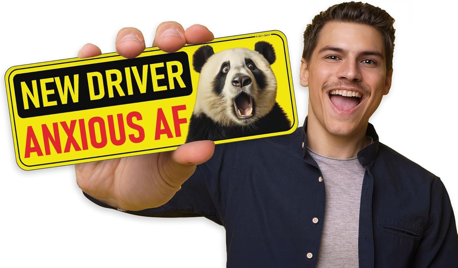 wholesale new driver magnet for car - funny animals 3-pack please be patient reflective magnetic bumper sticker set - removable novice rookie safety attention sign - weather-resistant - 10 x 3.5 inch factory & supplier oem