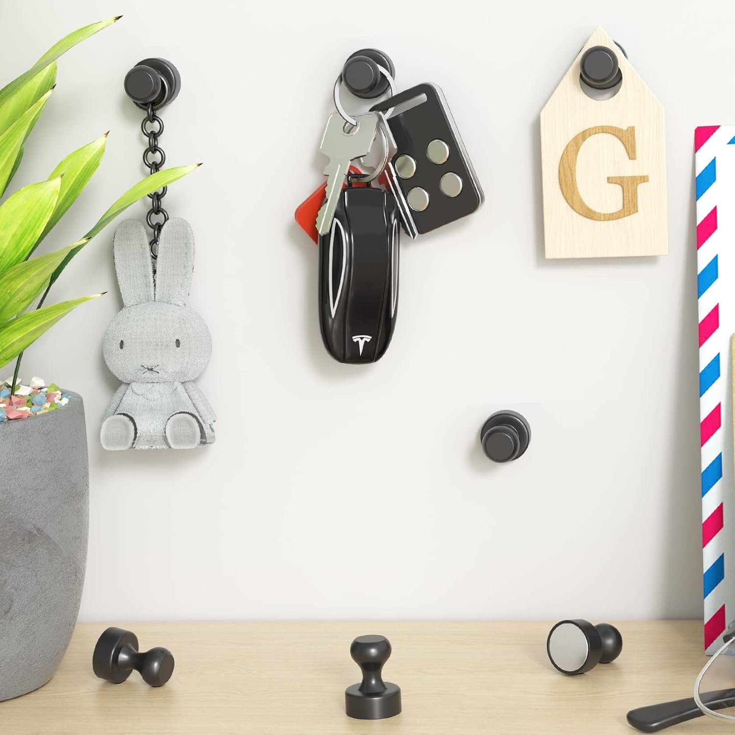 wholesale grtard 48 pack black magnetic push pins - strong fridge & whiteboard magnets for office, school, locker & map factory & supplier oem