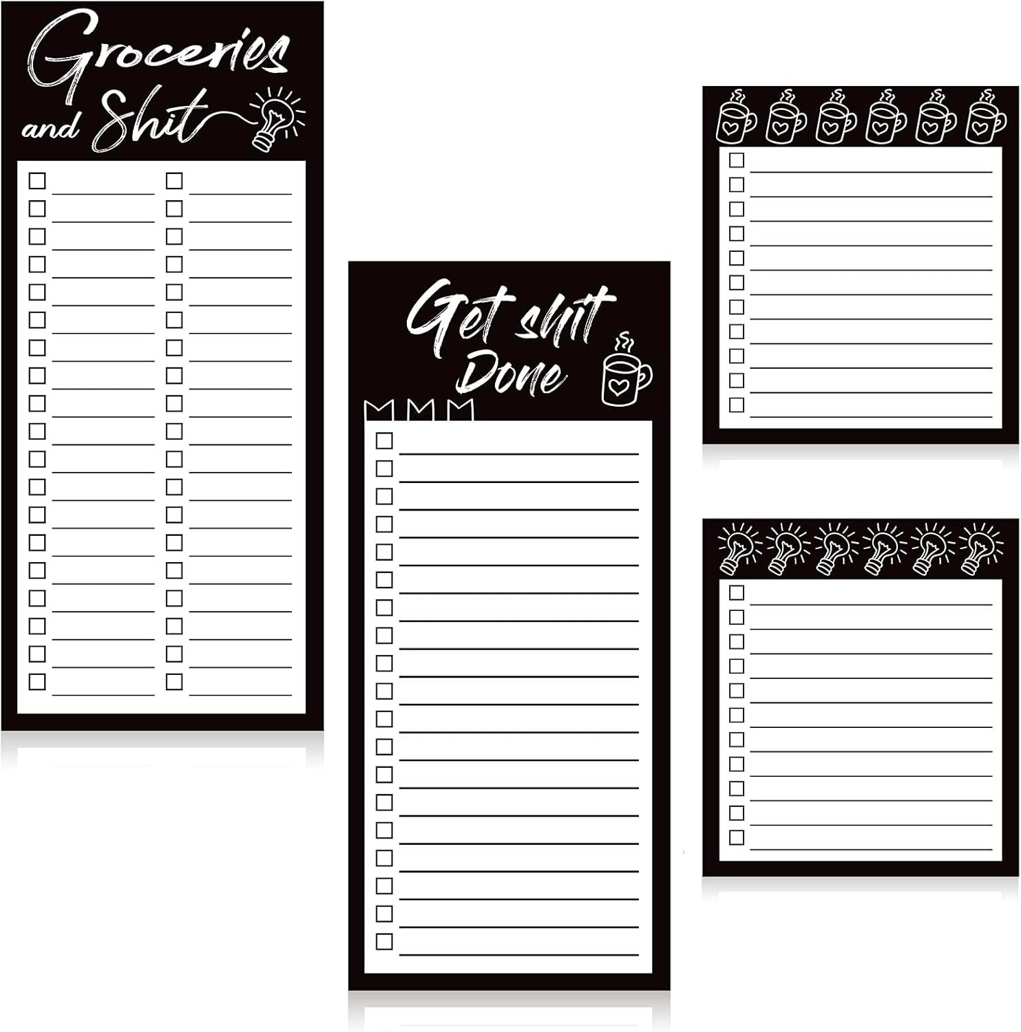 wholesale 4 pieces magnetic grocery list pads magnet to do list notepads magnetic refrigerator memo pad funny shopping reminders tear off grocery notepad, 2 sizes factory & supplier oem