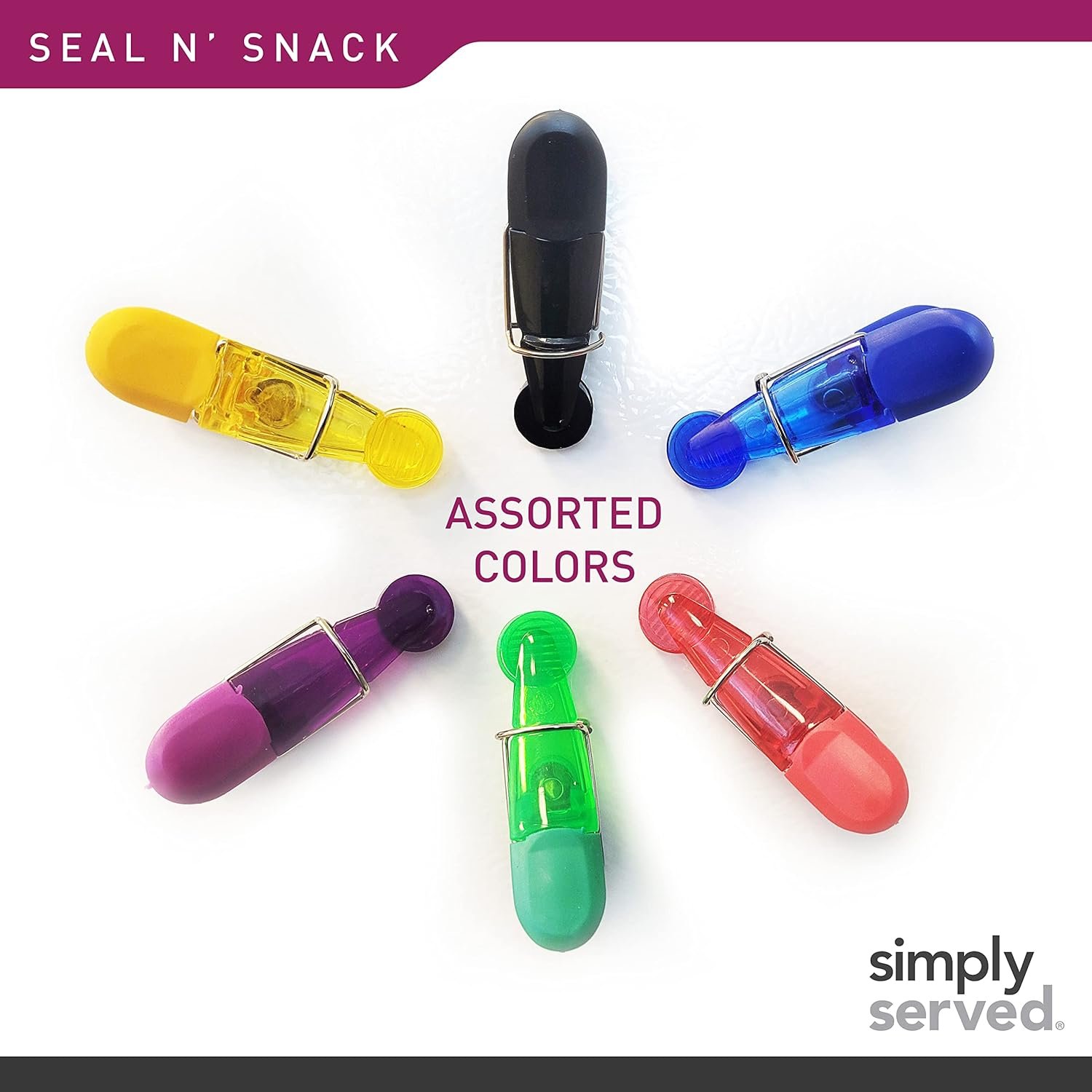 wholesale seal n snack magnetic chip clips, multi-purpose bag grips for kitchen storage, keep pantry foods fresh, assorted neutral colors, 16 count factory & supplier oem