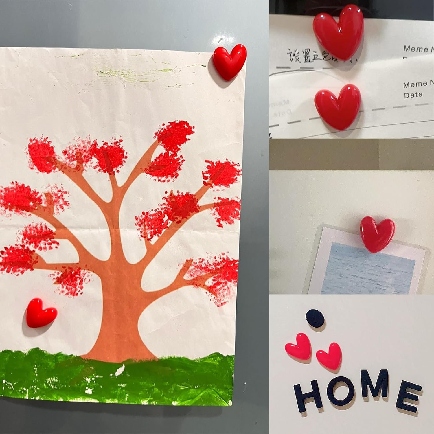 wholesale 12pcs love heart refrigerator magnets cute magnet for fridge 1.07 * 1.07 inch middle size red color love heart decorative whiteboard magnet set factory & supplier oem
