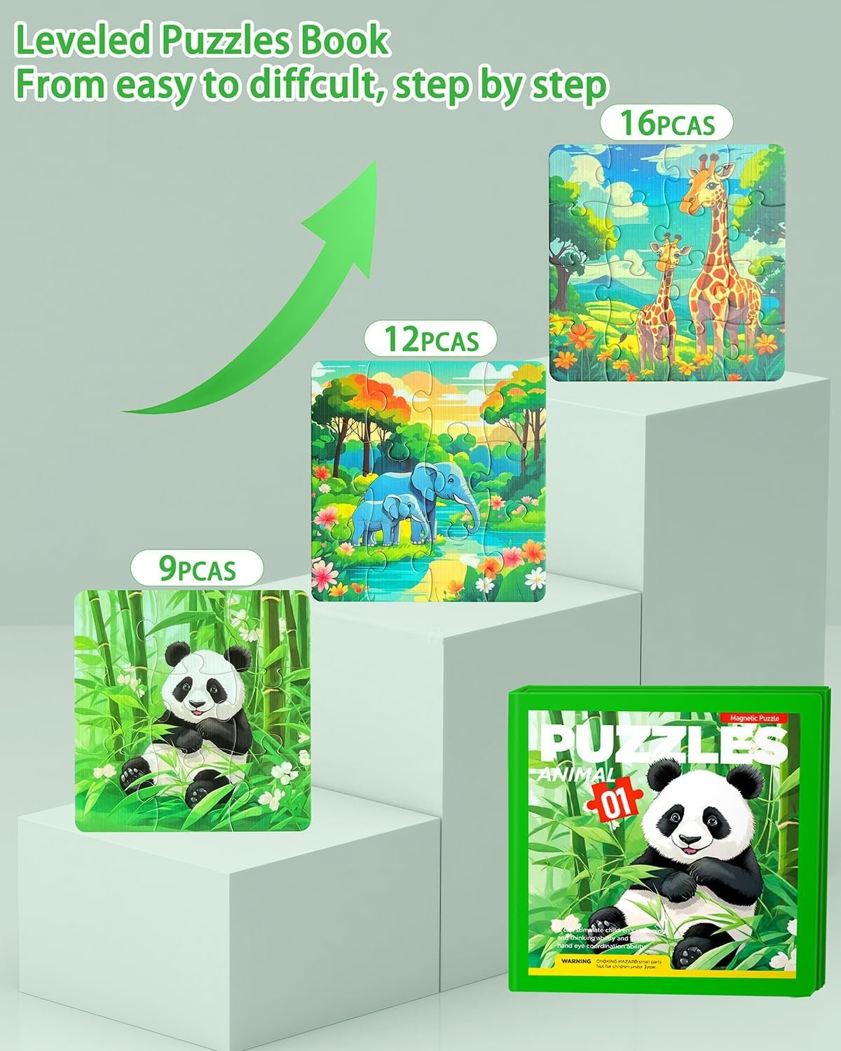 wholesale magnetic puzzles for toddlers, animal forest travel puzzles games for kids ages 3-5, car activities toy for boys girls, children learning magnet gift for road trip (forest) factory & supplier oem