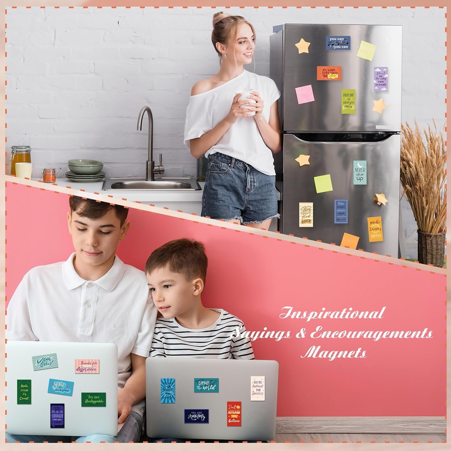 wholesale xuhal 60 pcs inspirational magnets bulk rectangle positive affirmation magnets decals decorative inspiring quotes fridge magnetic stickers for adults students team motivational gifts (classic) factory & supplier oem