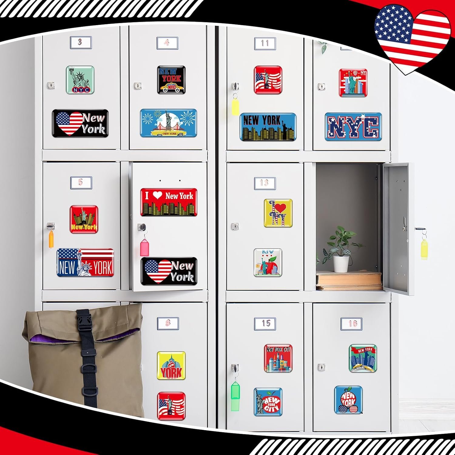 wholesale 36 pcs new york magnets for refrigerator nyc fridge magnets souvenirs usa souvenirs gifts new york refrigerator stickers usa flag statue of liberty for fridge laptop locker factory & supplier oem