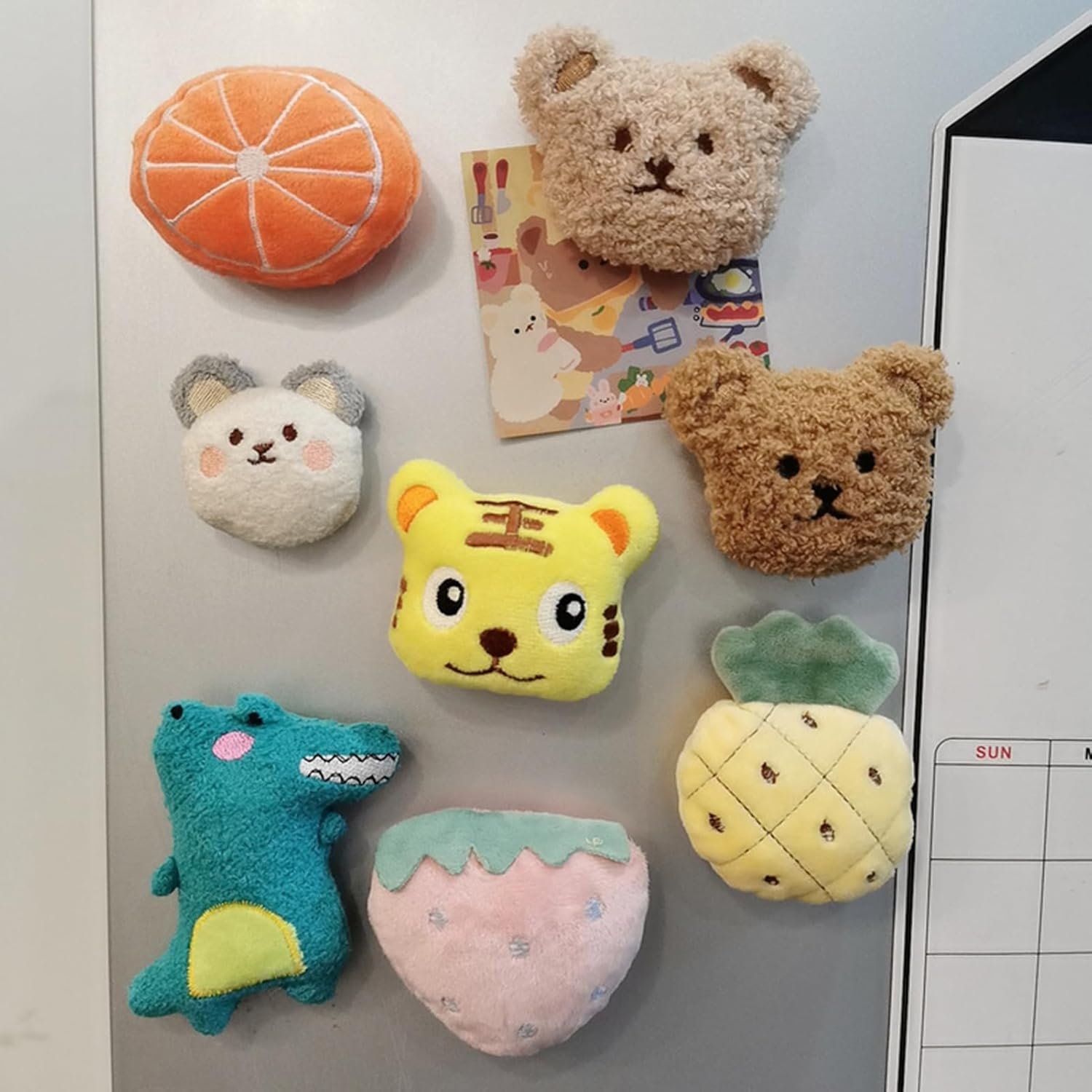 wholesale cute refrigerator magnets, plush bear fridge magnet 3d animal kitchen decoration kitchenware refrigerator stickers for whiteboard, home, office, coffee decor(coffee) factory & supplier oem