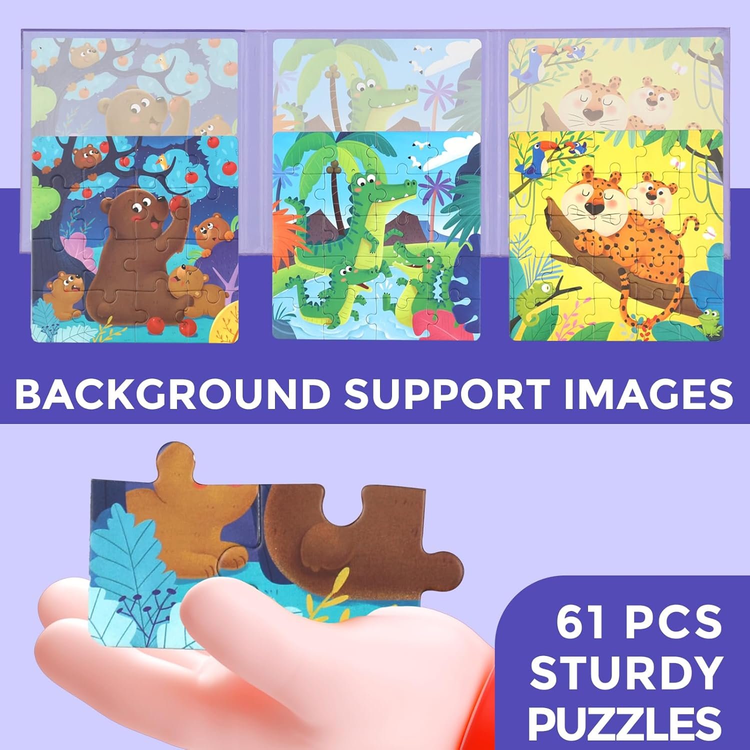 wholesale magnetic puzzles for kids ages 3-5, 3 in 1 toddlers animal magnetic jigsaw puzzle, kids travel puzzles toys, preschool learning toy for kids 3-8 year (animal forest) factory & supplier oem