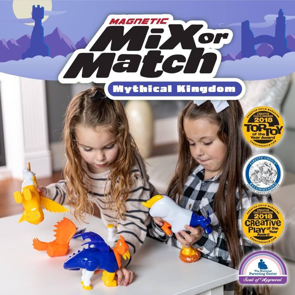 wholesale popular playthings magnetic mix or match mythical kingdom toy play set, 15 pieces factory & supplier oem
