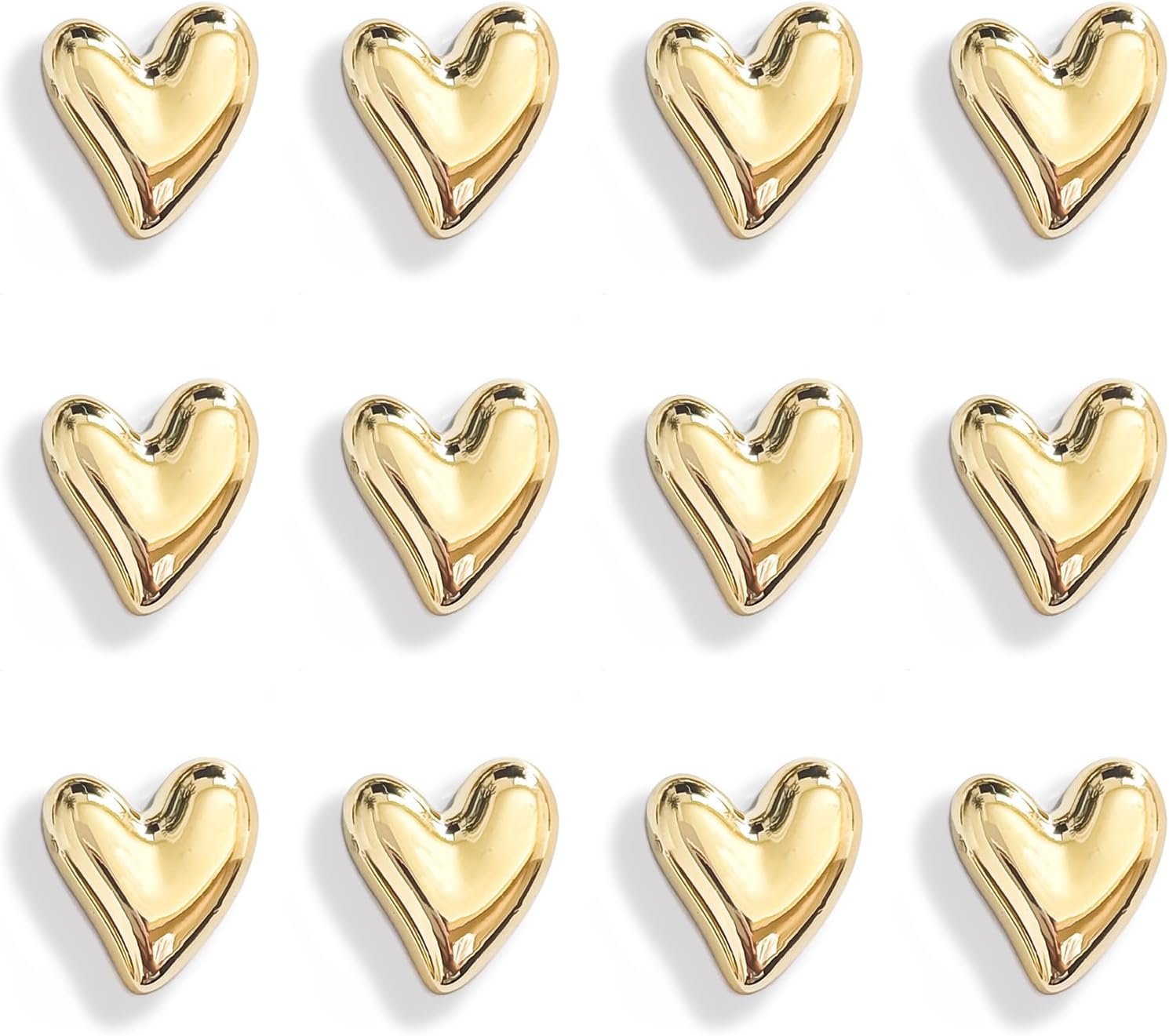 wholesale 12pcs refrigerator magnets gold magnets for fridge 0.83in small love heart cute decorative magnet set for home kitchen office whiteboard decor factory & supplier oem
