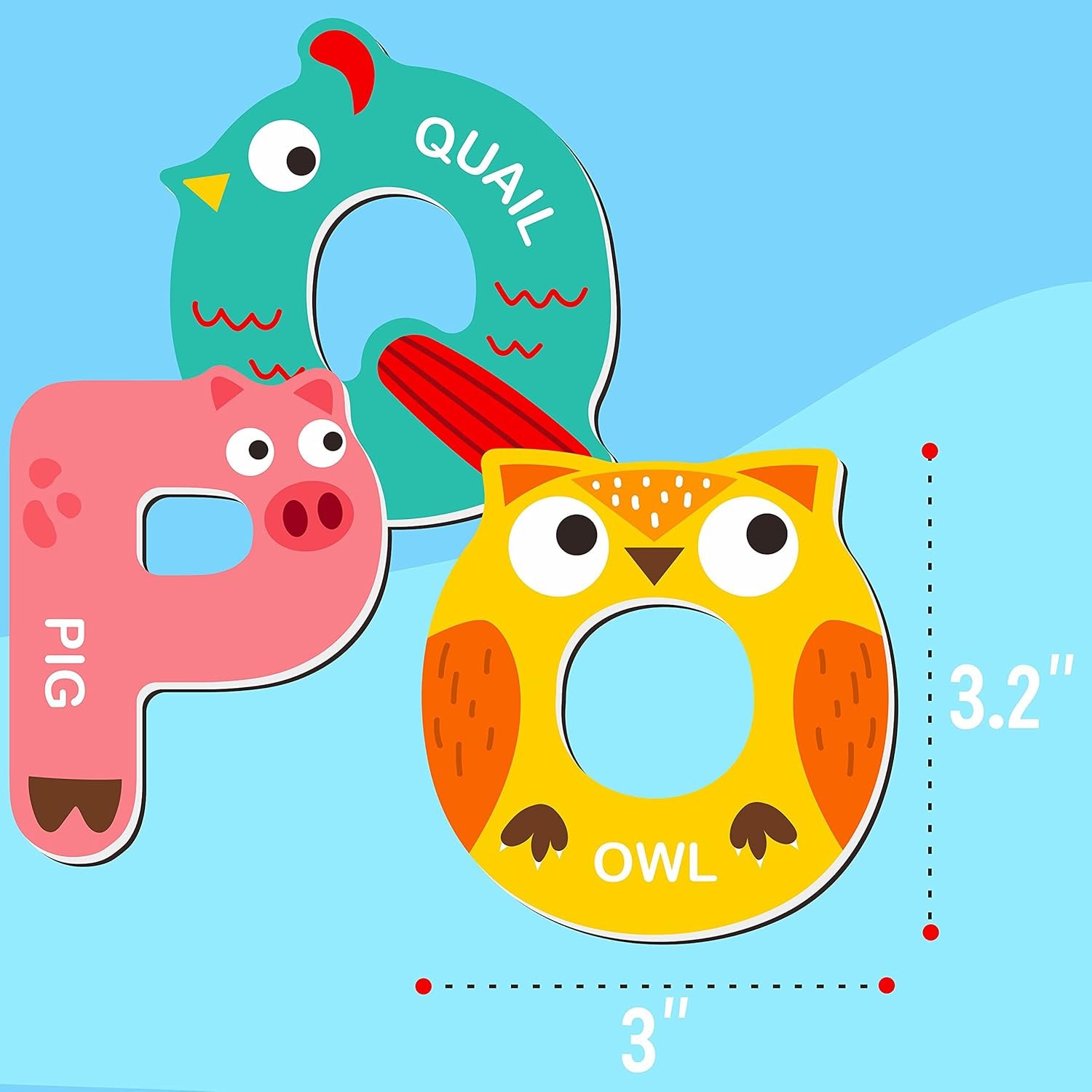 wholesale large size magnetic letters, cute animal alphabet abc magnets for fridge colorful uppercase animals toys set educational spelling learning games for kids, toddlers 3 4 5 years old factory & supplier oem