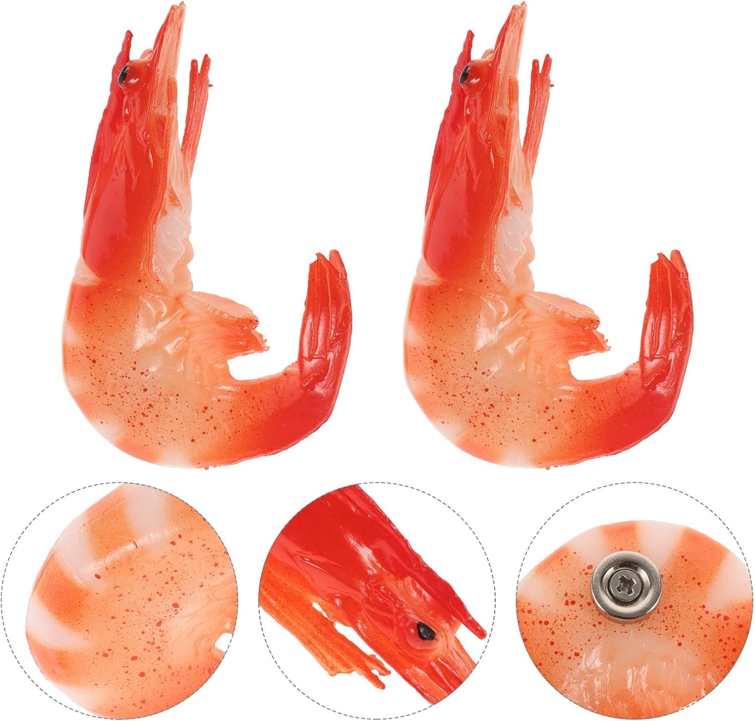 wholesale 2pcs food magnets funny kitchen artificial shrimp white board magnet refrigerator magnets decorative lovely fridge magnets decorative fridge decor fake shrimp ocean 3d pvc red factory & supplier oem
