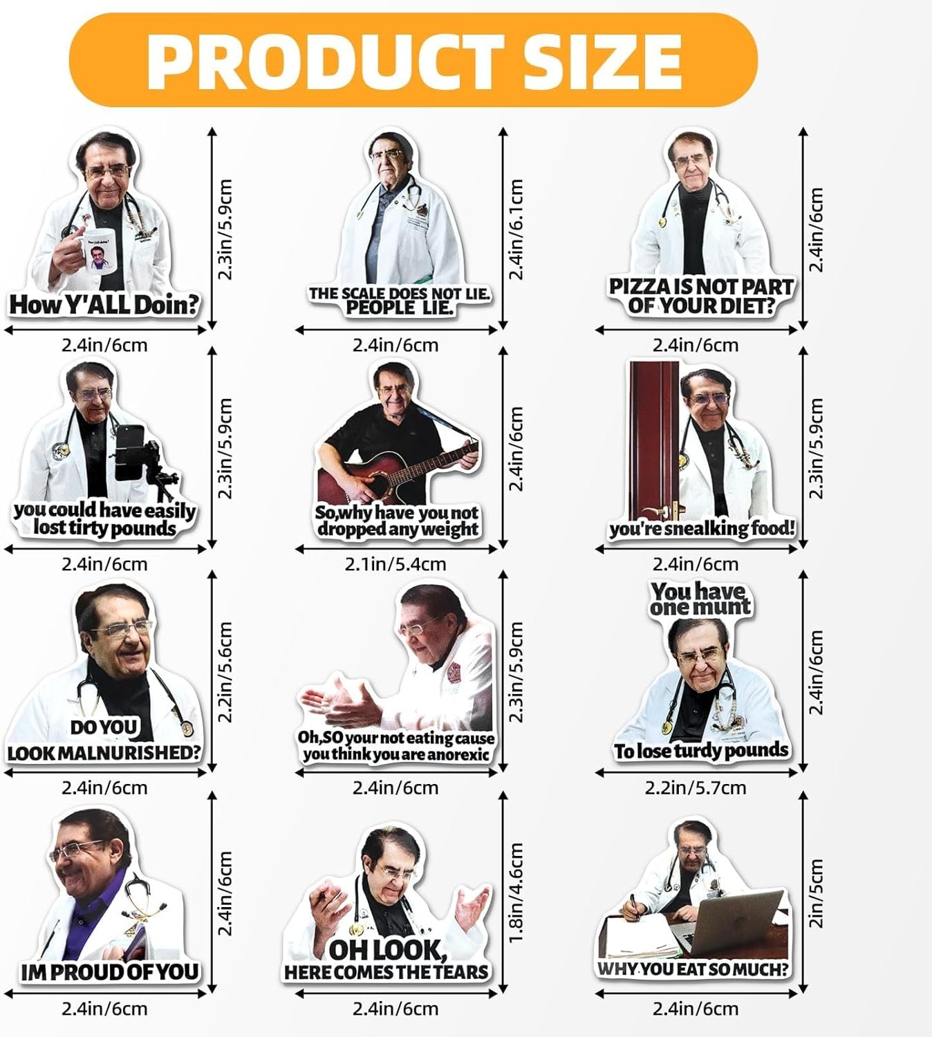 wholesale 12 pack dr now magnets, funny dr. nowzaradan fridge magnet - strong magnets, black text, motivational diet helper - cute fun magnetic accessories for refrigerator & car factory & supplier oem