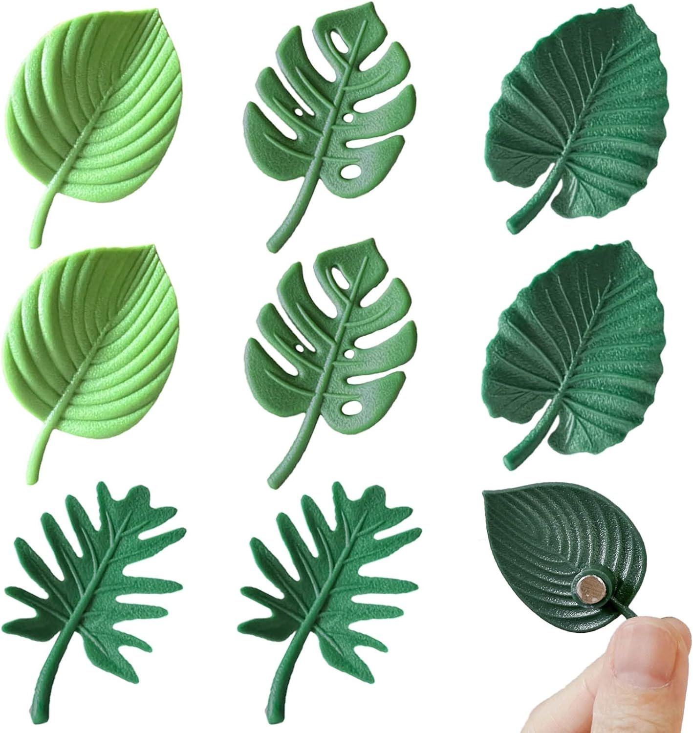 wholesale plant fridge magnets,8 pcs mini tropical leaves refrigerator magnets cute magnets for locker fridge home office decor, 3d monstera plant refrigerator magnets (plant) factory & supplier oem