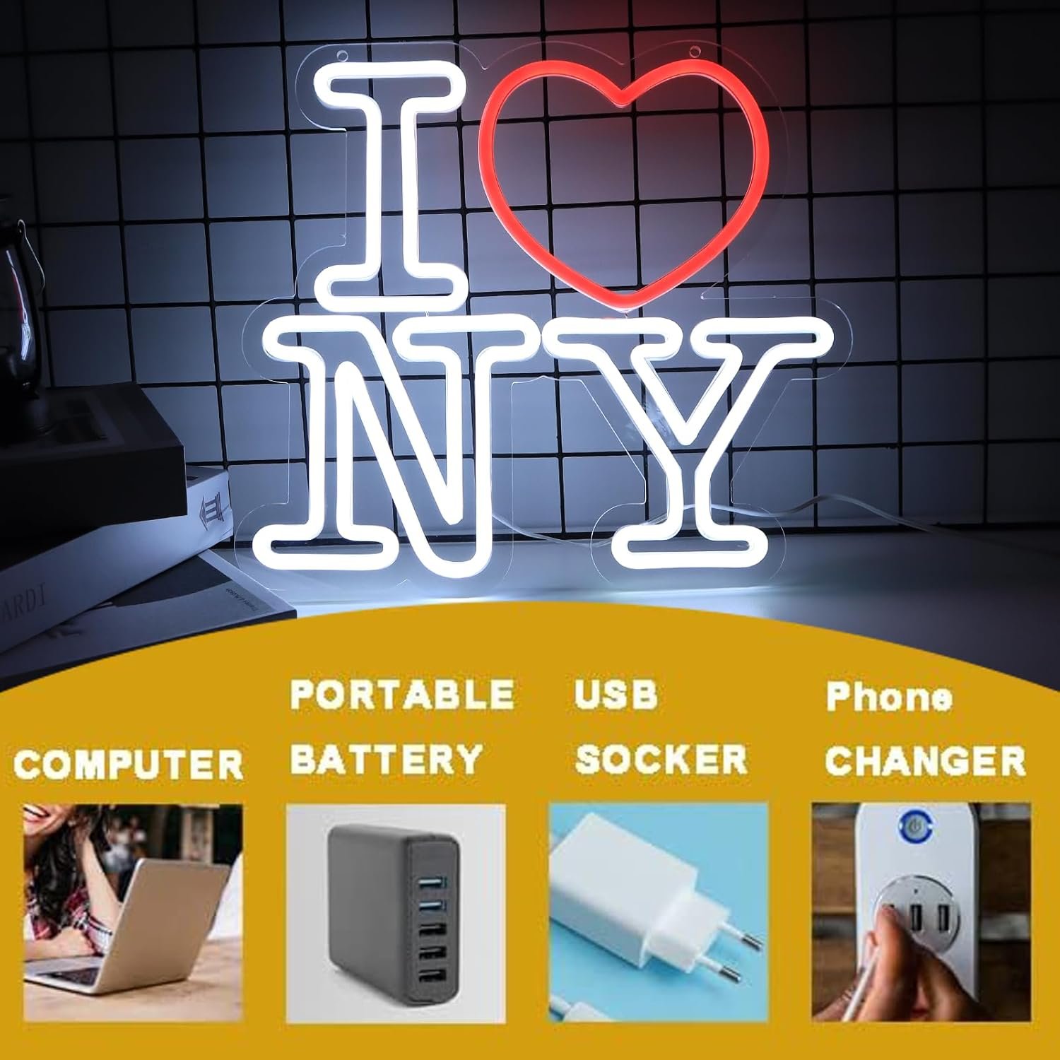 wholesale love ny neon signs for wall decor，led neon light for bedroom office party，christmas gift factory & supplier oem