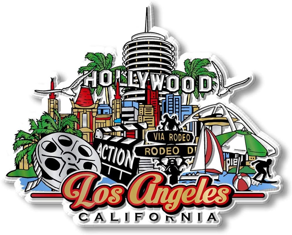 wholesale los angeles city magnet by classic magnets, collectible souvenirs made in the usa, 4.1