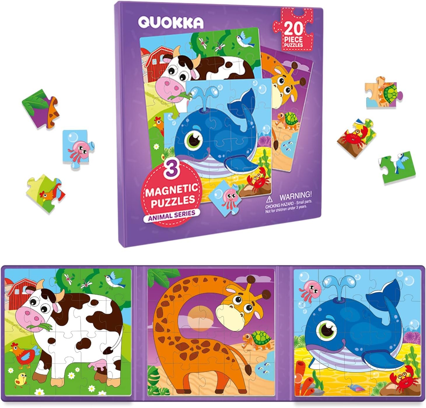 wholesale quokka magnetic toddler puzzles ages 2-4 - 20 pieces puzzles for kids ages 4-6 - travel games for kids age 3-5 - animal toddler travel toys - car airplane road trip games factory & supplier oem