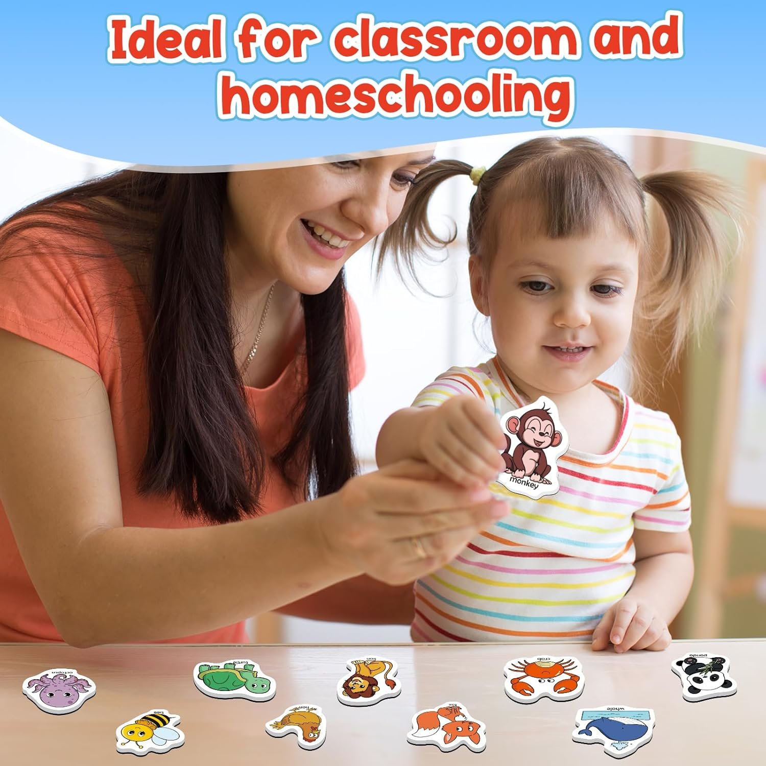 wholesale 40 animal magnets - refrigerator fridge magnets for kids, magnetic animal toys for toddlers, learning games, speech therapy toys for preschool kindergarten classroom factory & supplier oem
