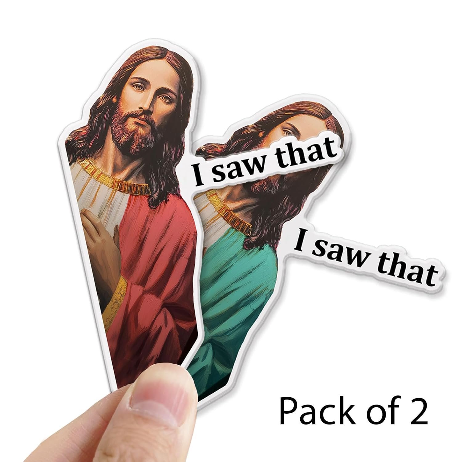 wholesale jesus i saw that magnets, funny jesus refrigerator magnets, funny fridge magnets, car stickers, car magnet, funny jesus magnet, 3.5 inch pack of 2 (red, green) factory & supplier oem