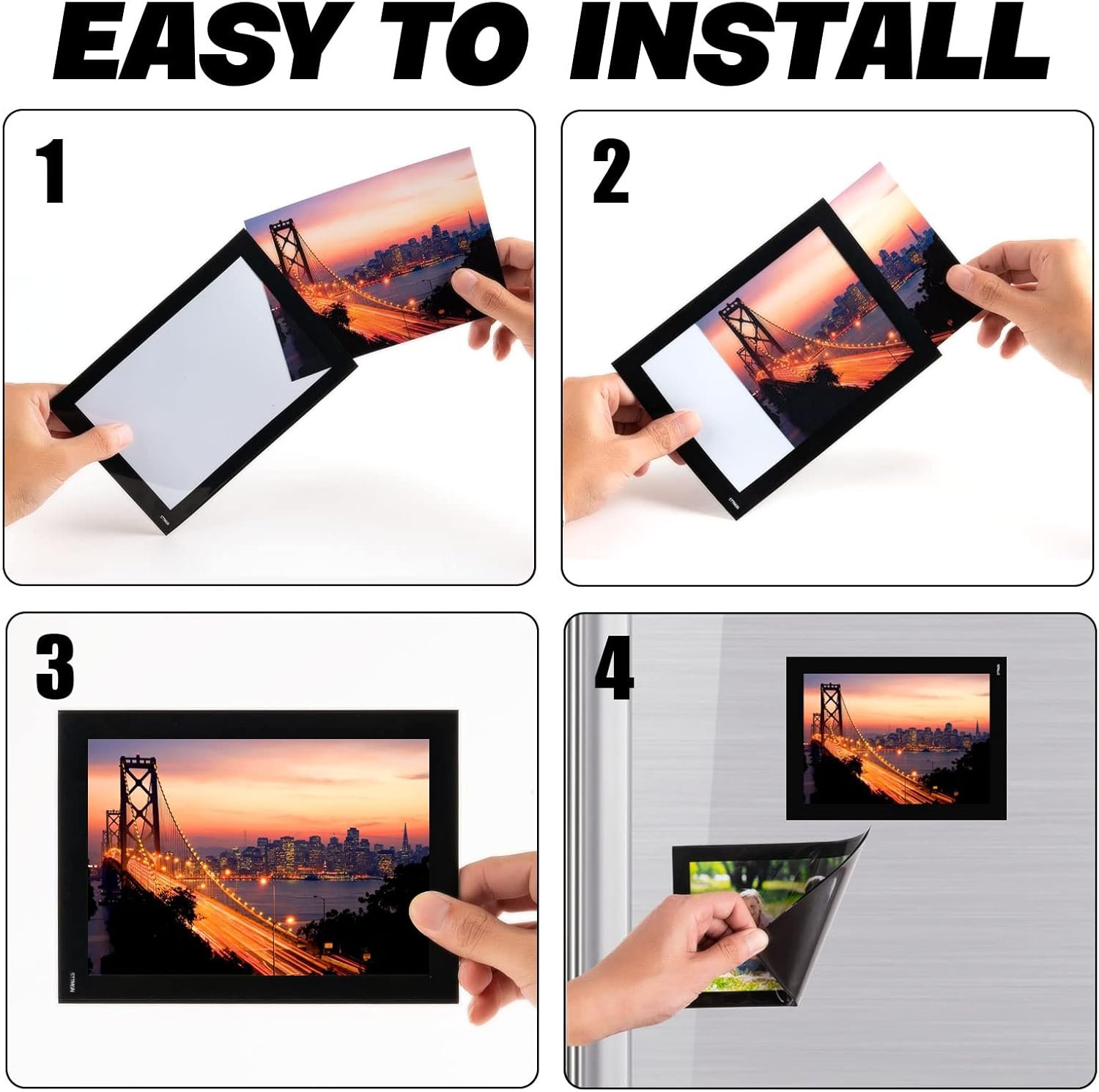 wholesale magnetic picture frames with black border(4