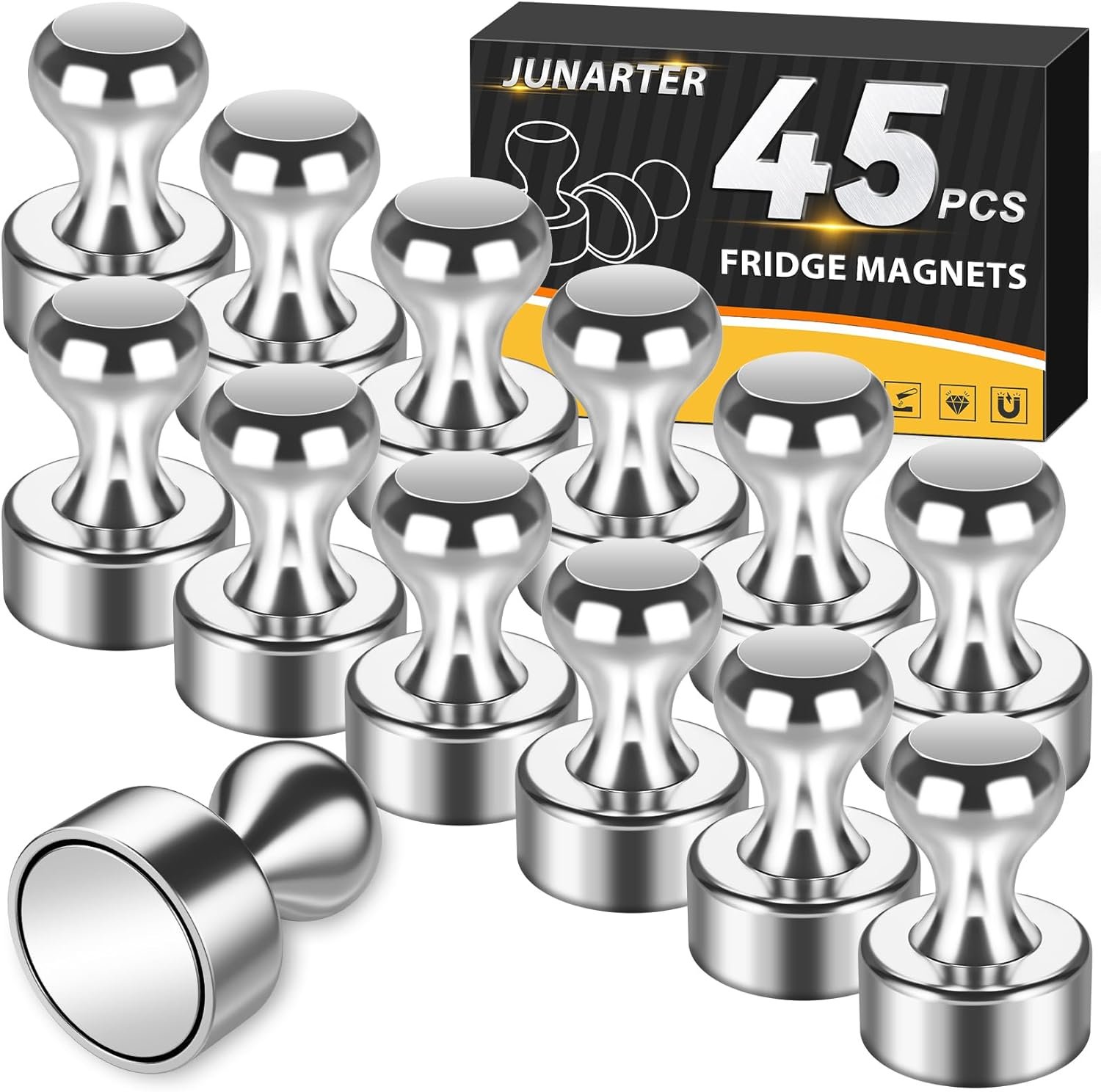 wholesale 45 pack magnetic push pins refrigerator magnet whiteboard magnets, cute fridge magnets adult, magnets for whiteboard, small push pin neodymium magnets for locker, map, kitchen, office, school factory & supplier oem