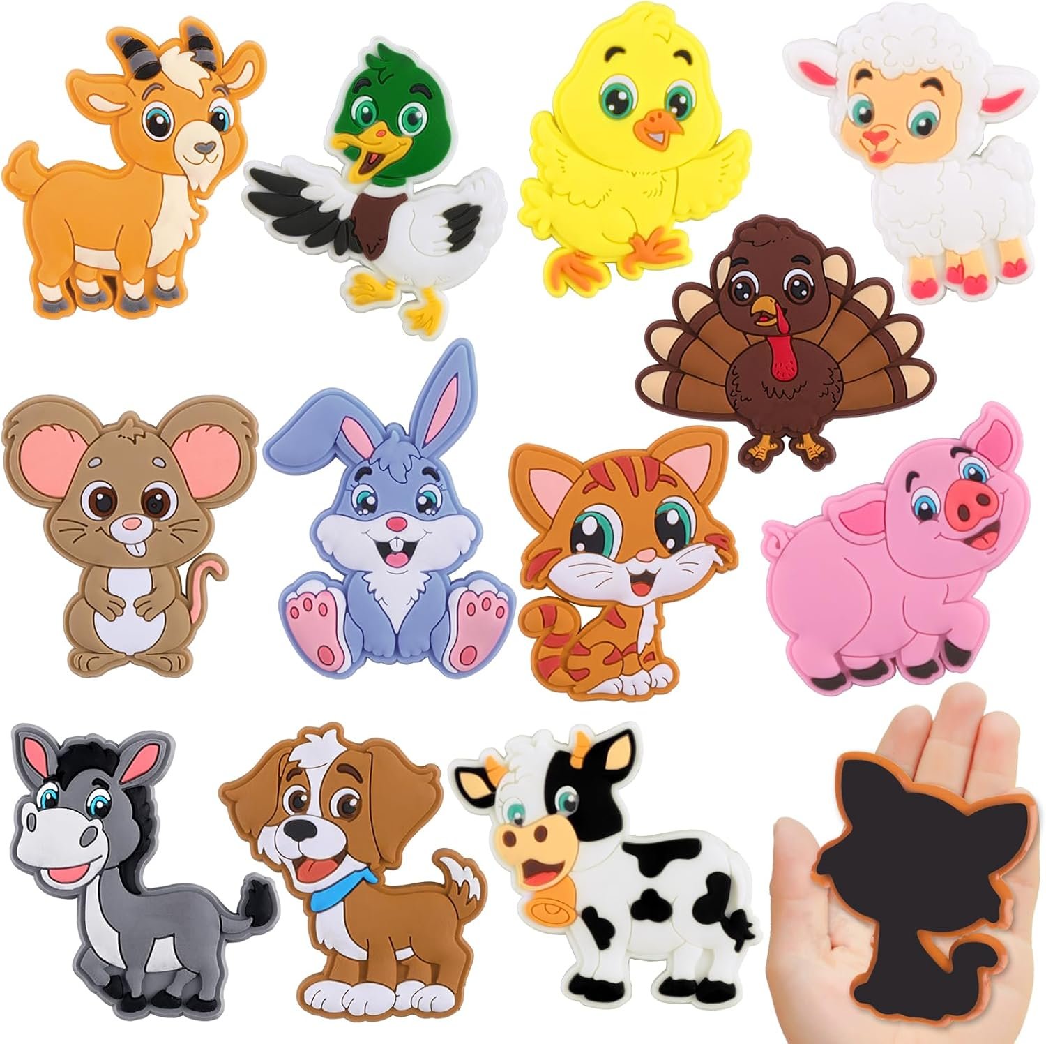 wholesale yujun 12pcs fridge magnets for kids,cute vivid farm animals refrigerator magnets toys for fridge baby educational present full back magnetic toddler magnets factory & supplier oem