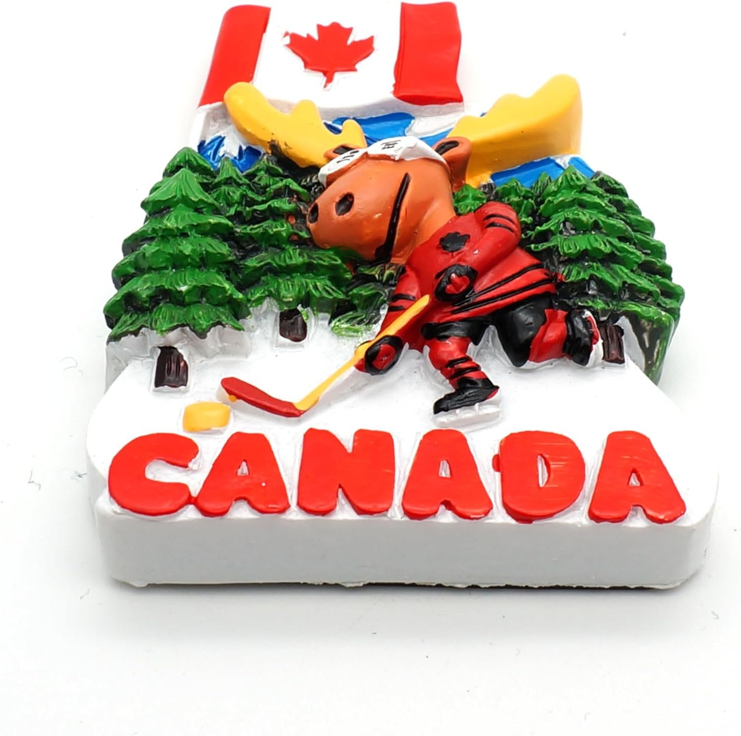 wholesale canada souvenir refrigerator magnets gift resin handcraft fidge magnets with moose beaver bear canadian national flag maple (moose playing hockey) factory & supplier oem