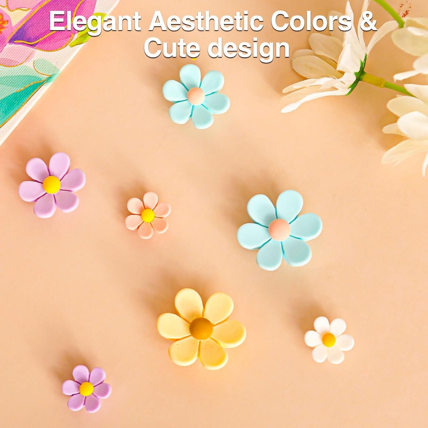 wholesale homestheix - 3d flower magnets for fridge 16 pcs - fridge magnets cute - strong refrigerator magnet - adorable decorations for office - colorful kitchen decor - cute desk accessories for whiteboard factory & supplier oem