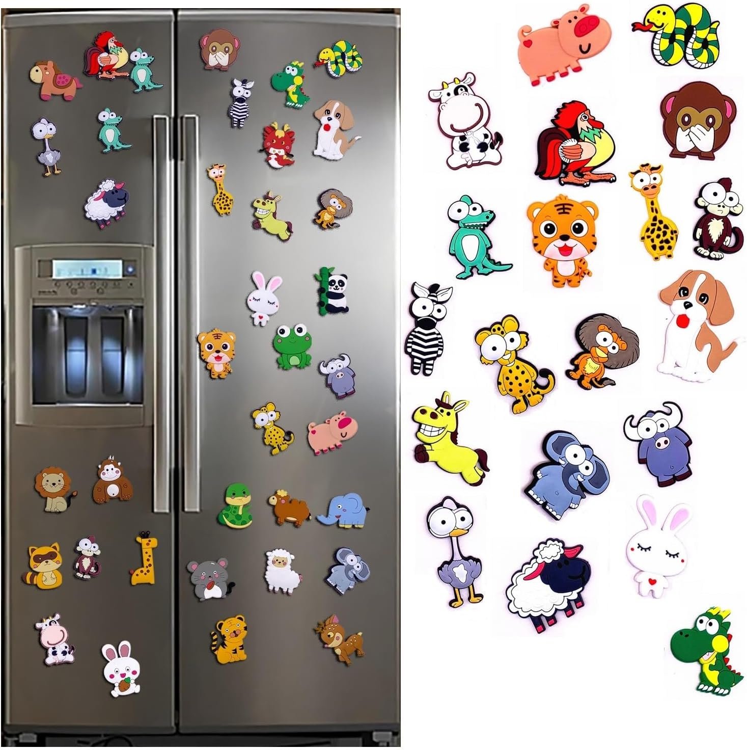wholesale 20pcs/set cartoon pvc fridge magnets for children school locker decor, cute animal refrigerator magnets for kids, magnetic accessories for home office decor factory & supplier oem