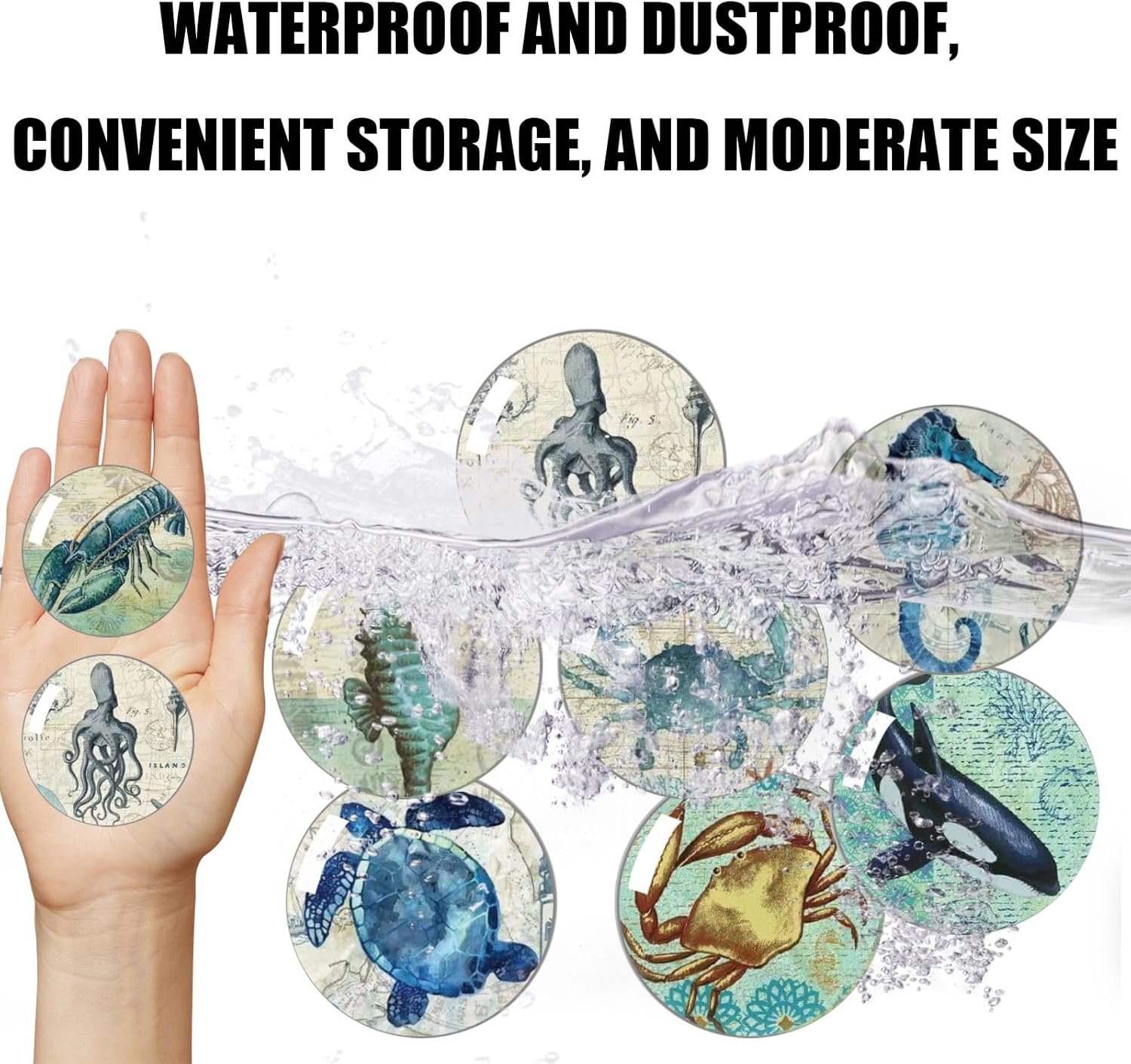 wholesale strong glass refrigerator stickers,12pcs magnets for fridge,funny fridge magnet shape,cute small tiny magnet for kitchen whiteboard door decorative (marine animals refrigerator stickers) factory & supplier oem