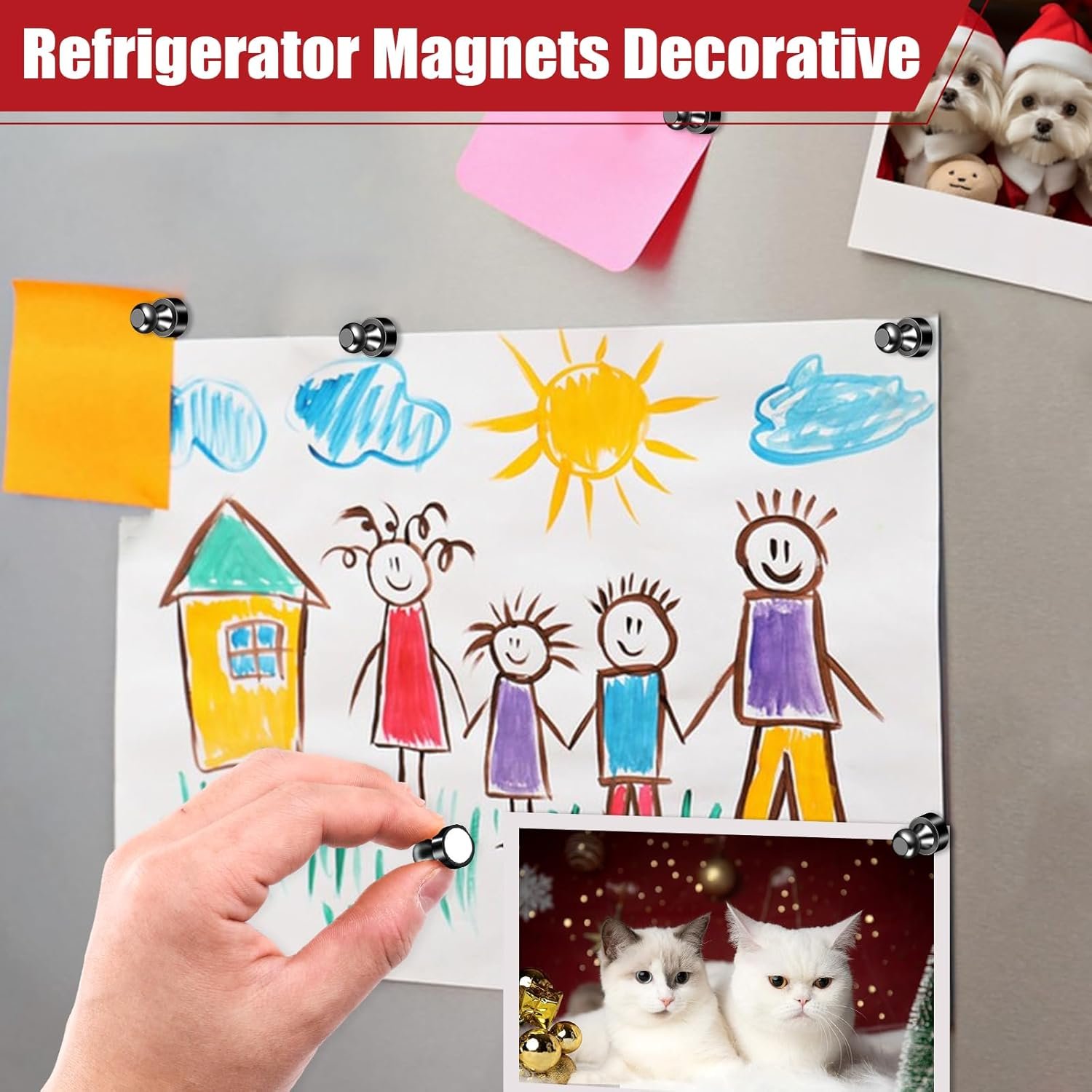 wholesale 22pcs strong refrigerator magnets - black, small, kitchen, whiteboard, locker accessories factory & supplier oem