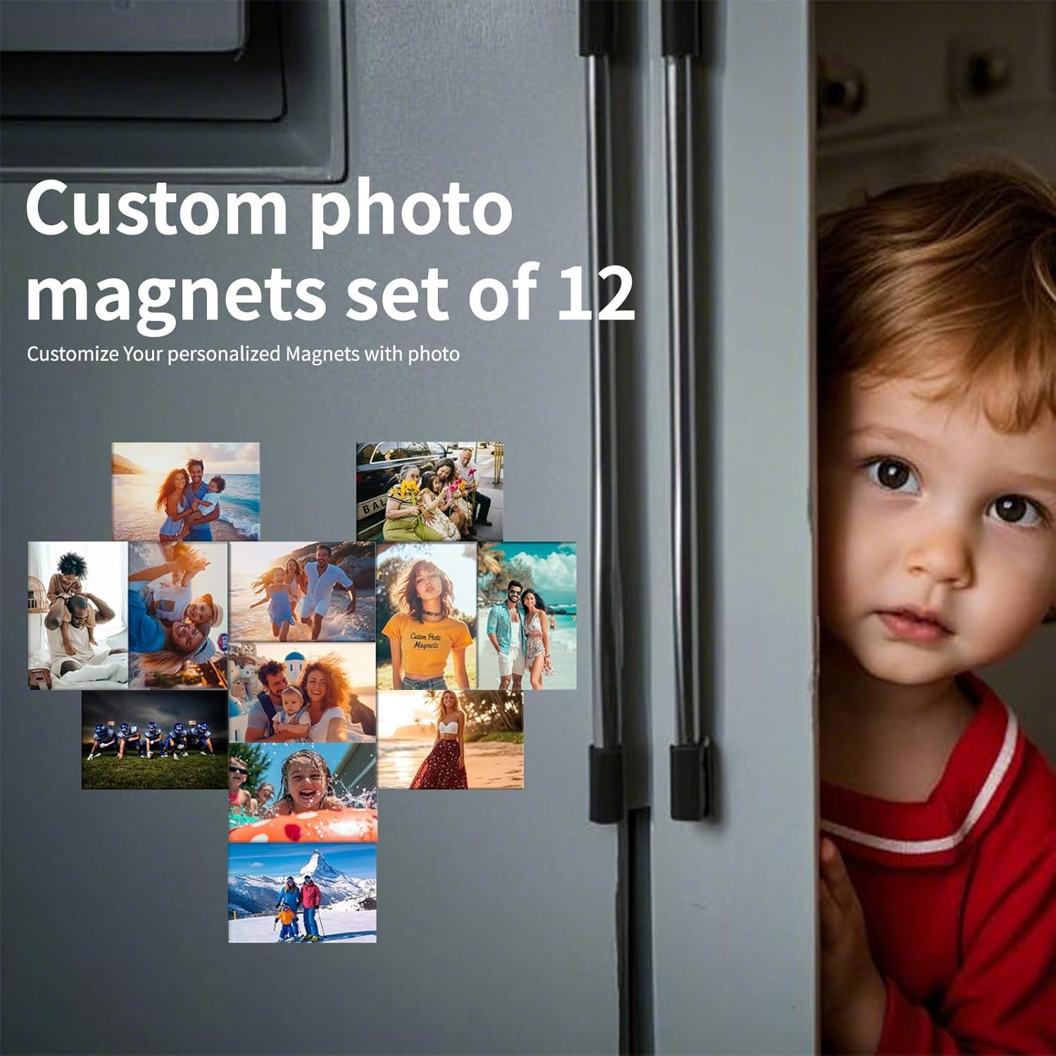wholesale set of 12 custom photo magnets, personalized gifts, holiday keepsakes, personalized refrigerator magnets, birthday favors, baby shower favors, wedding favors, branding, newborn keepsakes factory & supplier oem