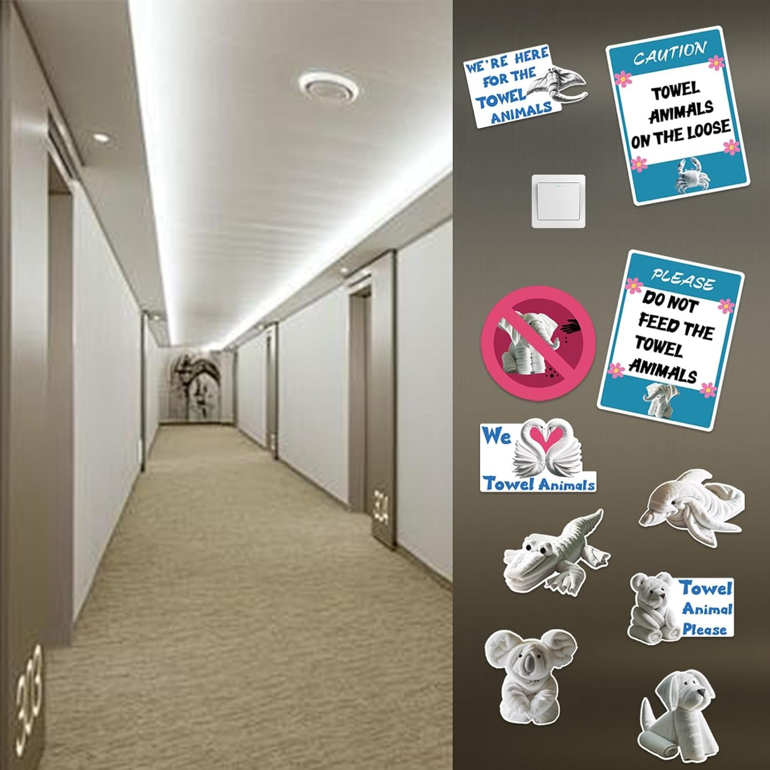 wholesale 10 pcs cruise door decorations magnetic - towel animal magnets, fun carnival cruise door magnets for cruise ship cabin door, refrigerator, car decor factory & supplier oem